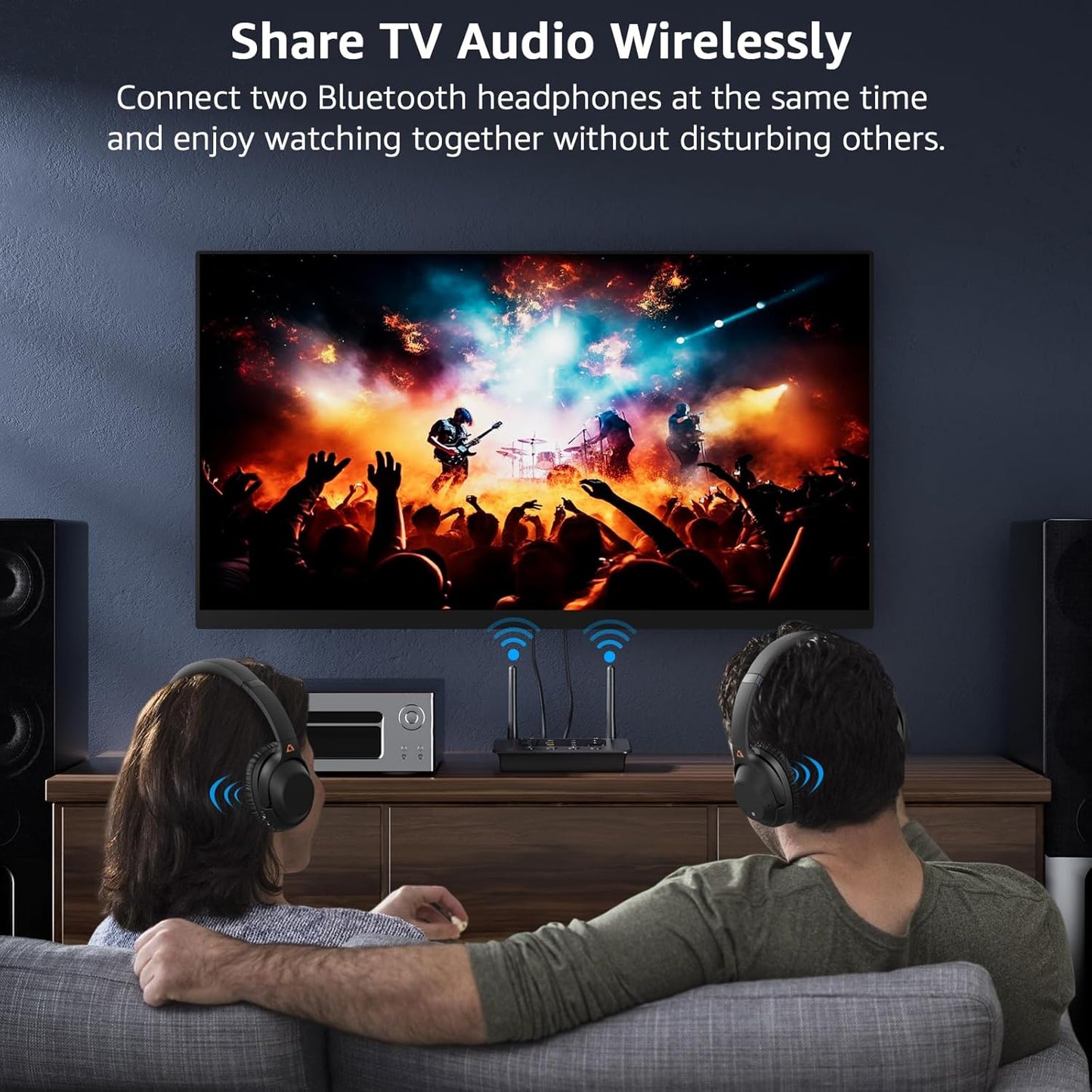 1Mii B03S Bluetooth 5.3 Transmitter Receiver for TV Home Stereo, Wireless Audio Adapters with Audiophile DAC, aptX Adaptive/LL/HD, Dual Link, Optical RCA AUX 3.5mm Inputs/Outputs