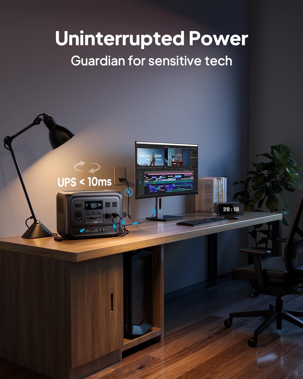 BLUETTI Elite 100 V2 Solar Generator with 350W Solar Panel (Ships Separately), 1024Wh Portable Power Station w/ 4 1800W AC Outlets, 35% Smaller, Ideal for Camping, Emergencies, Backup Power(2025 New).