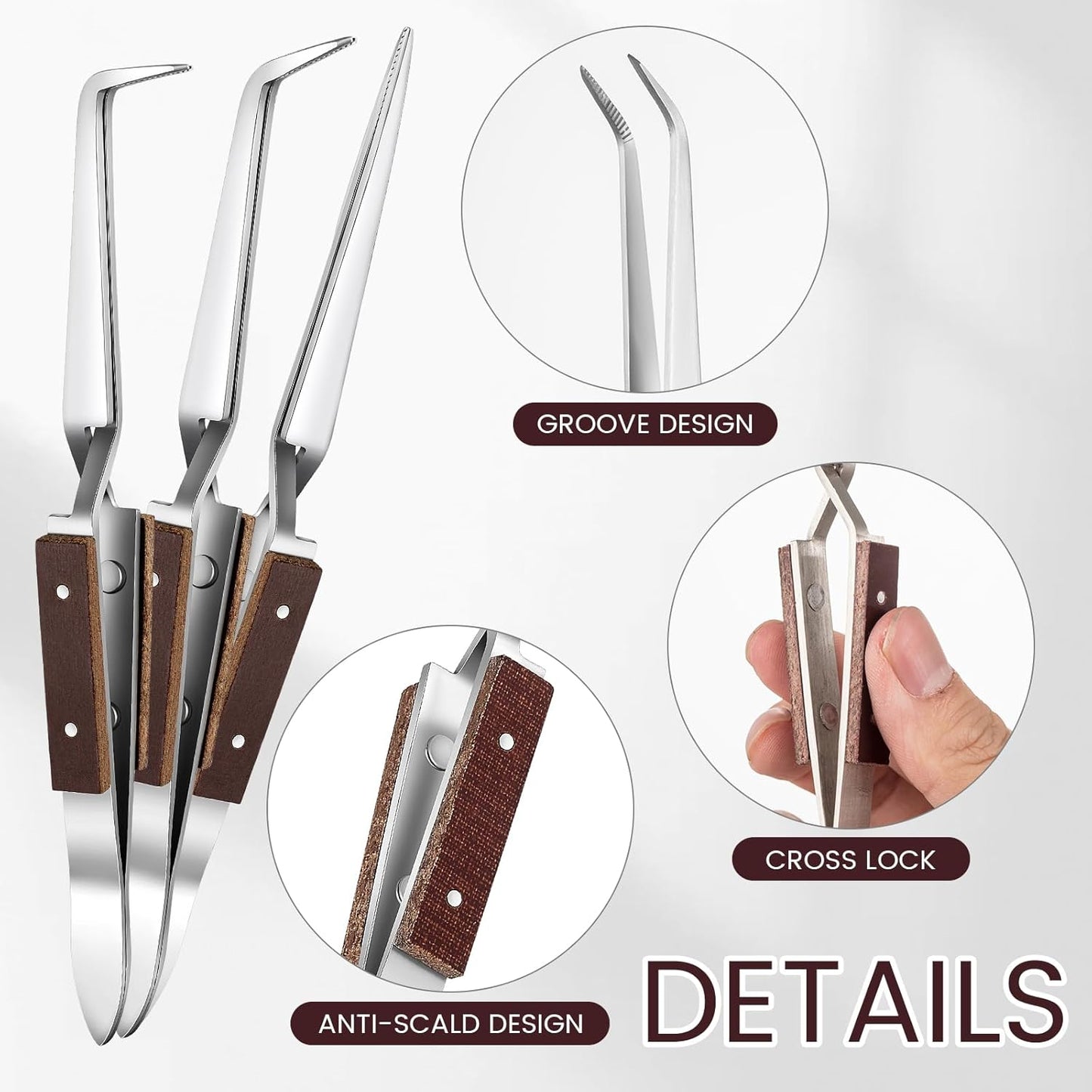 Gisafai 6 Pcs Jewelry Soldering Kit Include 2 Soldering Block Honeycomb Ceramic Welding Boards, 1 Copper Tongs, 3 Tweezers Reverse Tweezers Jewelers Making Melting Casting Tools Supplies