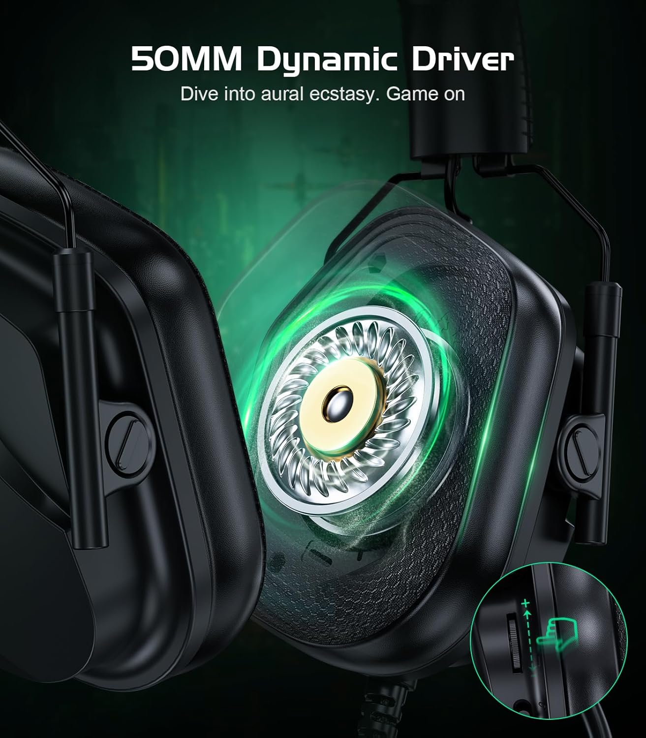 HW12 Gaming Headset for PC,PS5,PS4,Xbox One,Switch,Gaming Headphones with Microphone Wired Headset with 3.5mm Audio Jack(Black)