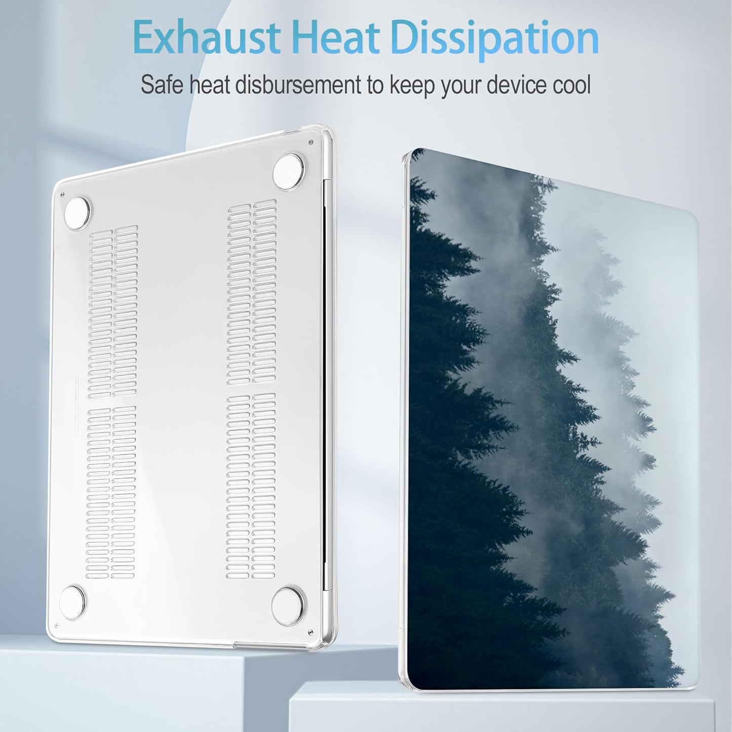 Mektron for 2025 M4 MacBook Air 13.6 Inch A3240 Case Fits 2023 A2681 M2 2024 A3113 M3 Chip with Liquid Retina Display, Printed Plastic Hard Shell Cover for MacBook Air 13.6", Misty Forest C132