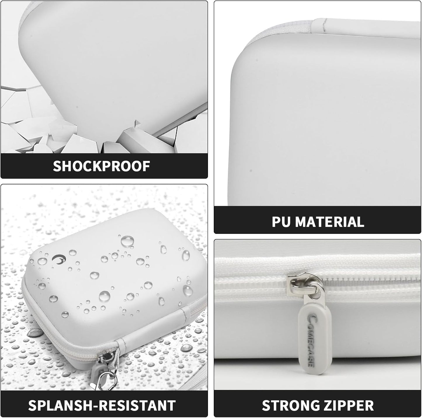 Carrying & Protective Case for Digital Camera, AbergBest 21 Mega Pixels 2.7" LCD Rechargeable HD/Kodak Pixpro/Canon PowerShot ELPH 180/190 / Sony DSCW800 / DSCW830 Cameras for Travel - White