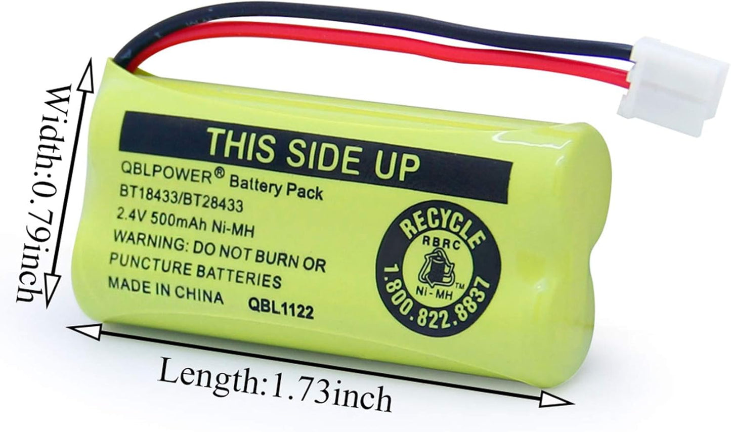 BT18433 BT28433 BT184342 BT284342 BT1011 BT-1011 2.4V 500mAh Ni-MH Replacement Battery Cordless Phone CS6209 CS6219 CS6229 DS6151 89-1330-01-00 CPH-515D (3 Pack)