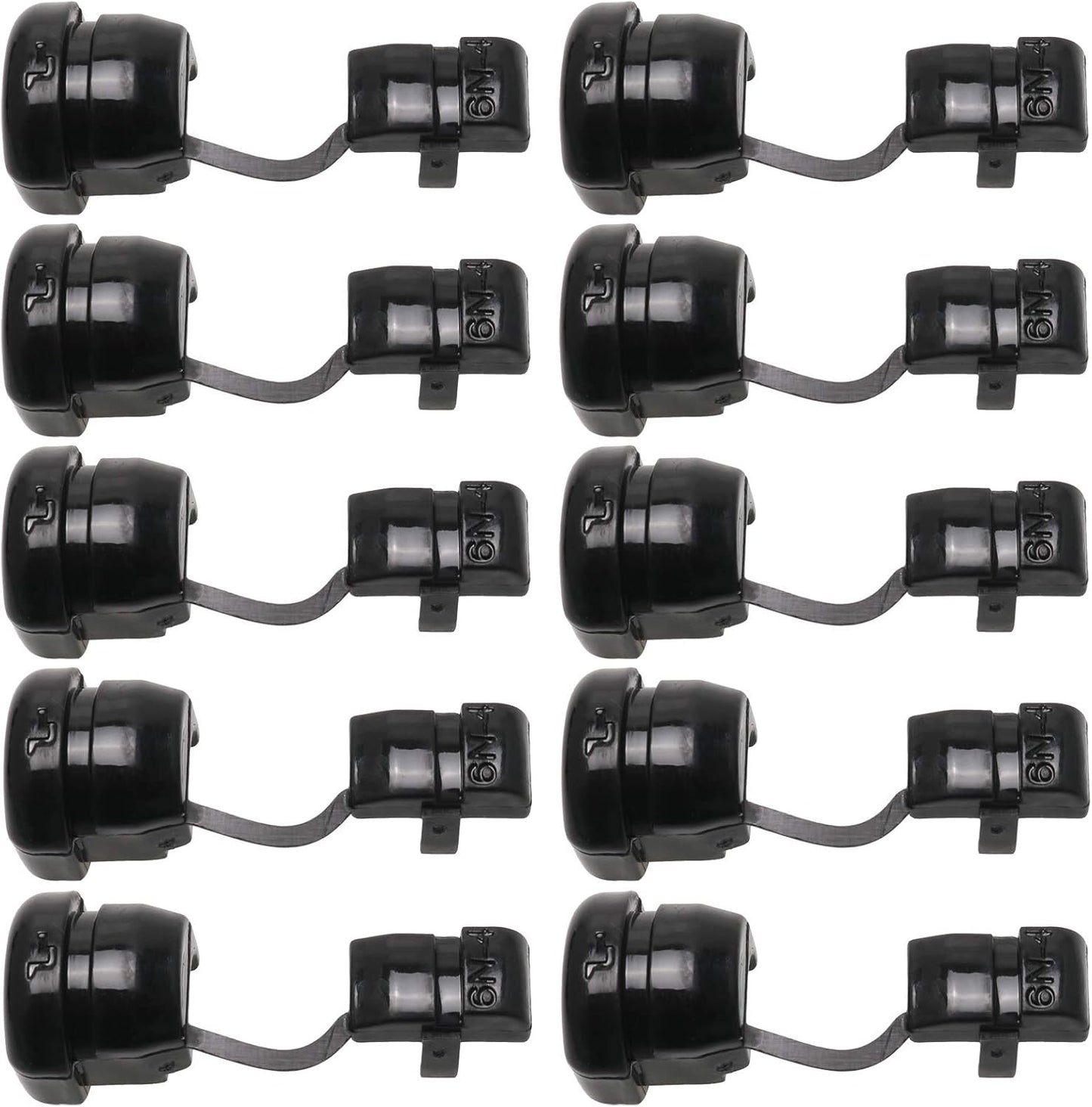 HJ Garden 10pcs Wire Cover Round Cable Wire Strain Relief Bush Grommet Round Strain Relief Bushing Electric Cable Protection Cord Buckle, Black