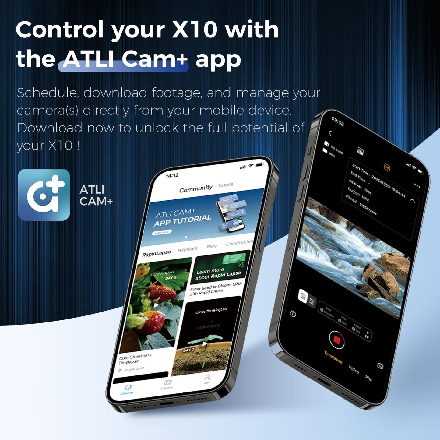 ATLI X10 4K Time Lapse Camera 30 FPS Video Wi-Fi App Control Ultra-Low Power Consumption 1/1.8” 8MP Sensor for Scenery Stars Plants Scientific Research Social Media Pre-Installed 128GB Card