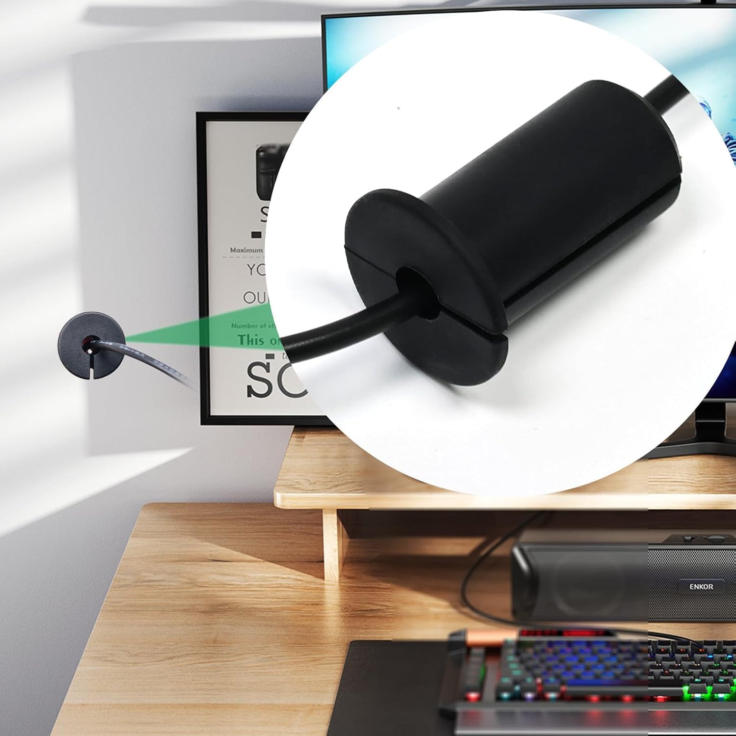 6pc Starlink Cable Grommet 1" Silicone Waterproof Wall Hole Pass Through Split Cable Bushings for TV Wire Ethernet Cord, Starlink Cable Routing Kit Accessories, 38mm/1.5" Ht, Grey