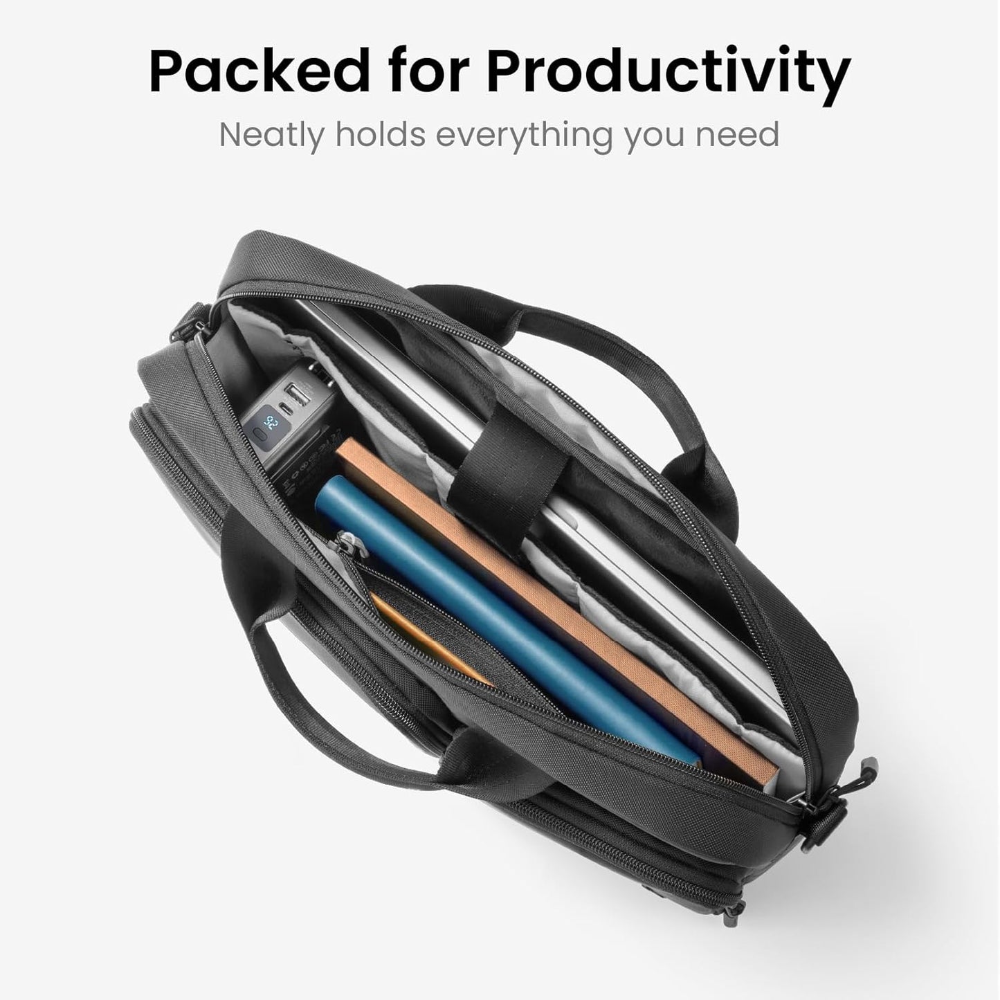 tomtoc A33 Slim 13-16 Inch Laptop Shoulder Bag for MacBook Air/Pro M4/M3, Briefcase with Accessory & Document Storage