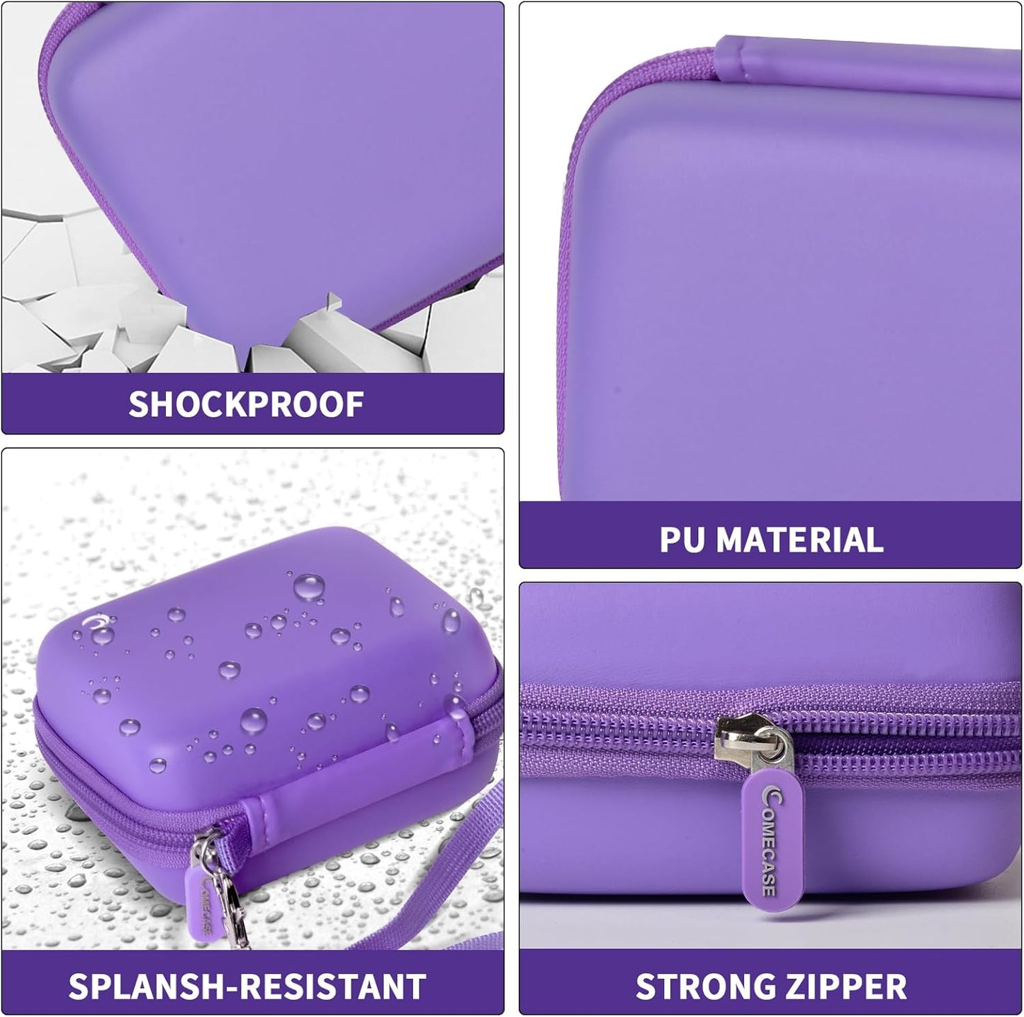 Carrying & Protective Case for Digital Camera, AbergBest 21 Mega Pixels 2.7" LCD Rechargeable HD/Kodak Pixpro/Canon PowerShot ELPH 180/190 / Sony DSCW800 / DSCW830 Cameras for Travel - Dark Purple