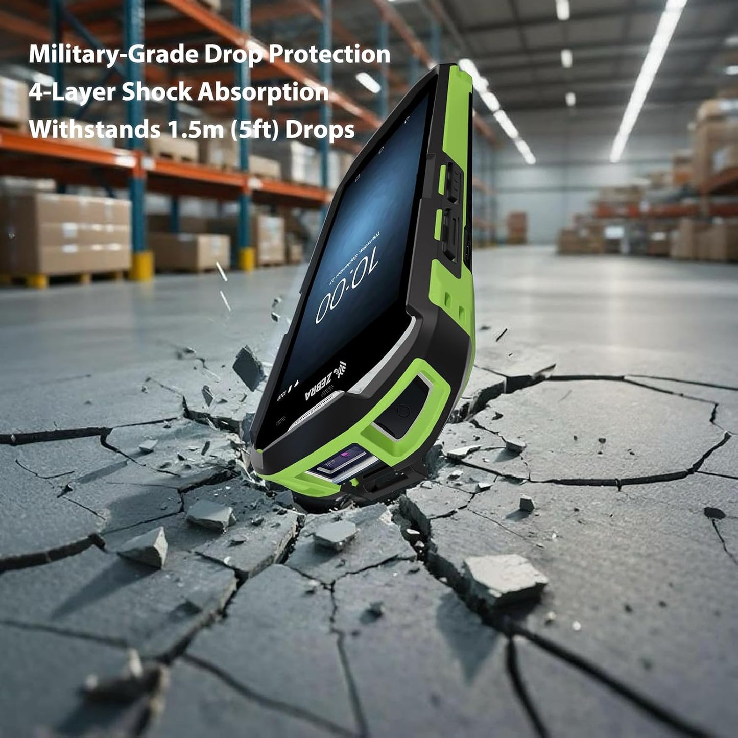 Case for Zebra TC51 TC510K TC52 TC52X TC56 TC57 TC57X TC520 TC520K – Rugged Protective Cover with Strap, Bumper, Boot-Style Holster, Handheld Barcode Scanner Accessory SG-TC51-EXO1-01 (Green)