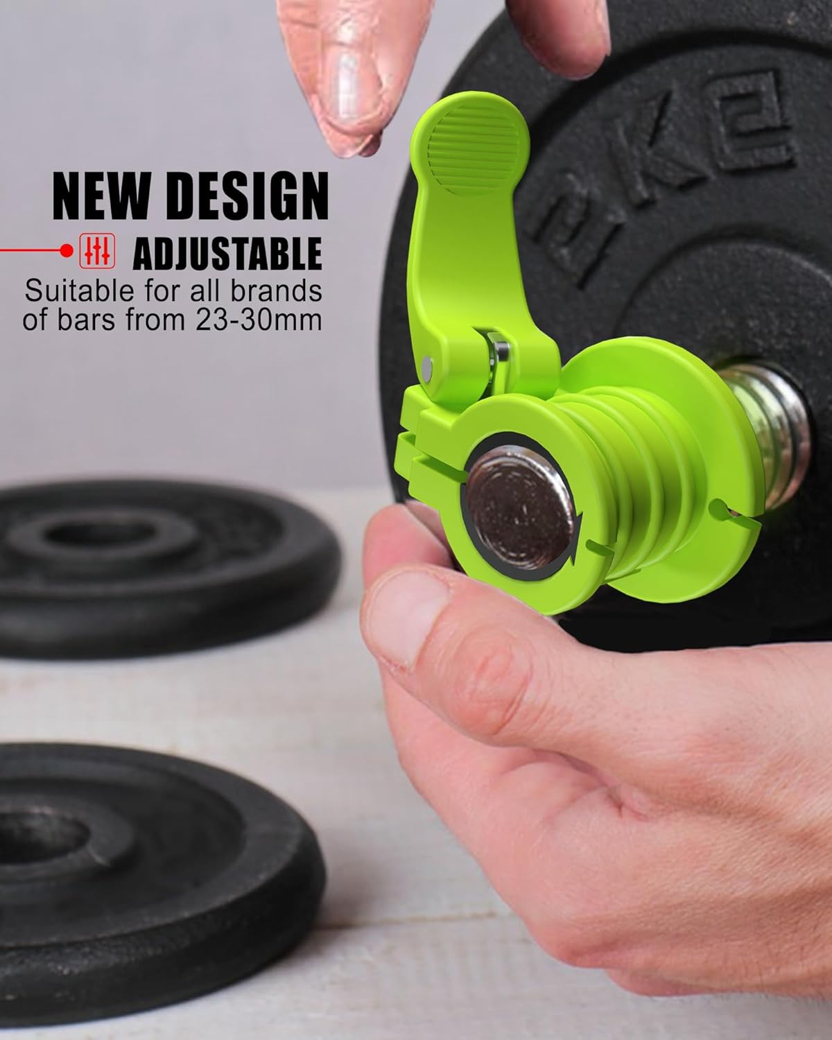 Barbell Clips 1 Inch Quick Release Weight Clamps 0.9-1.18inch Multi-Size Adjustable Olympic Clamps for Bars