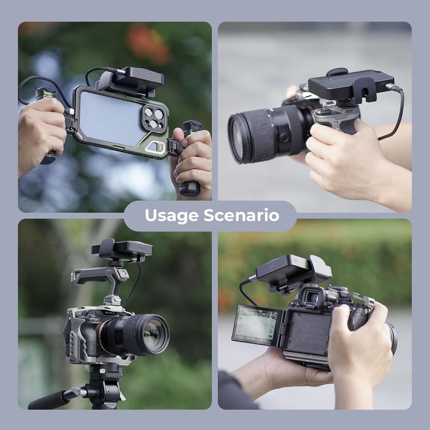 SMALLRIG Universal Power Bank Holder with Cold Shoe Mount, Adjustable Power Bank Clamp Mount for Camera Rig and Phone Cage and Handle - 4600