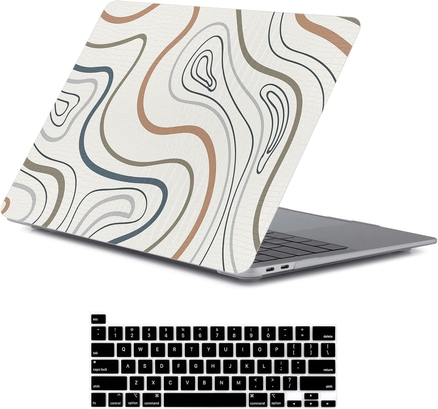 LanBaiLan Compatible for MacBook Pro 13 inch with Touch Bar 2022 2021 2020 2019 2018 2017 2016,M1 M2 A2338 A2289 A2251 A2159 A1989 A1706 A1708 Laptop Hardshell Case & Keyboard Cover, Aesthetics Line