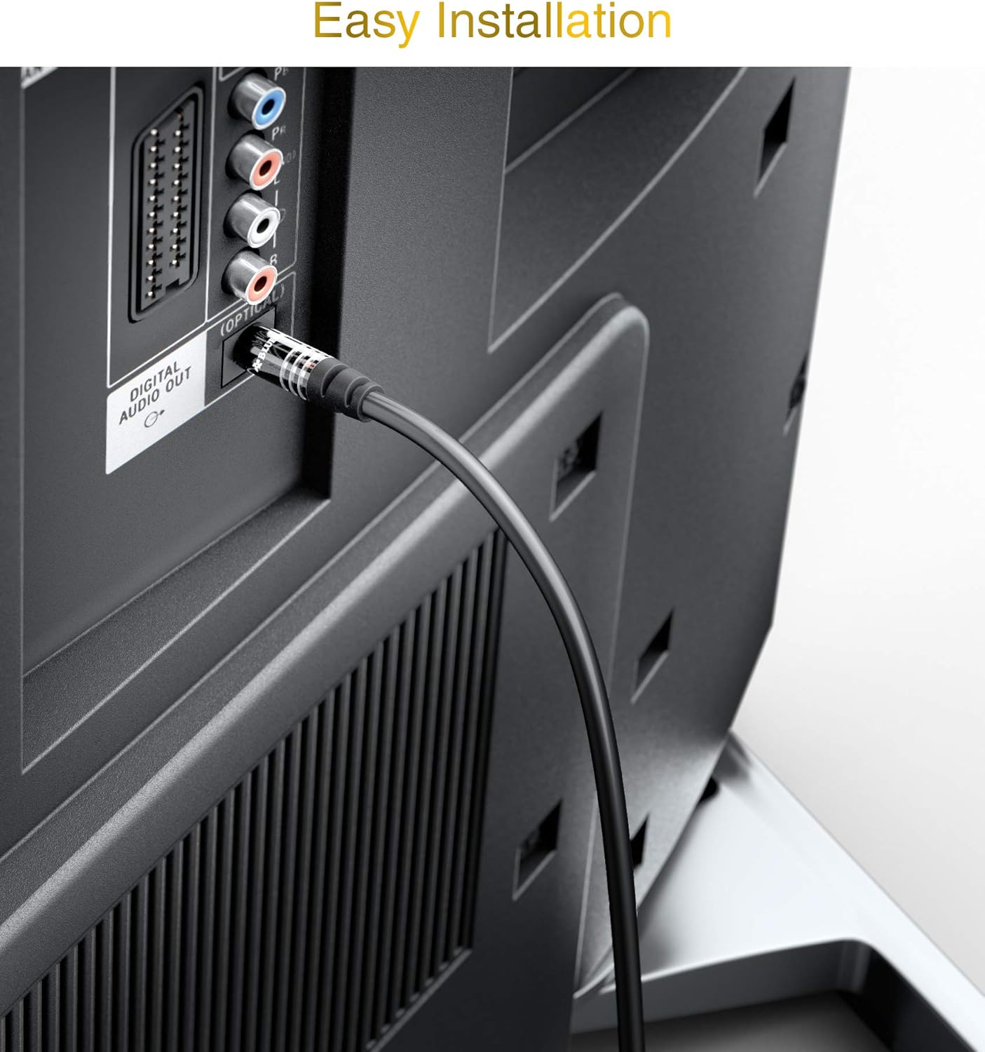 BlueRigger Digital Optical Audio Toslink Cable (3FT, Fiber Optic, Aluminum Shell, 24K Gold-Plated) - Compatible with Home Theatre, Sound Bar, TV, Xbox, PlayStation PS4 – Premium Series