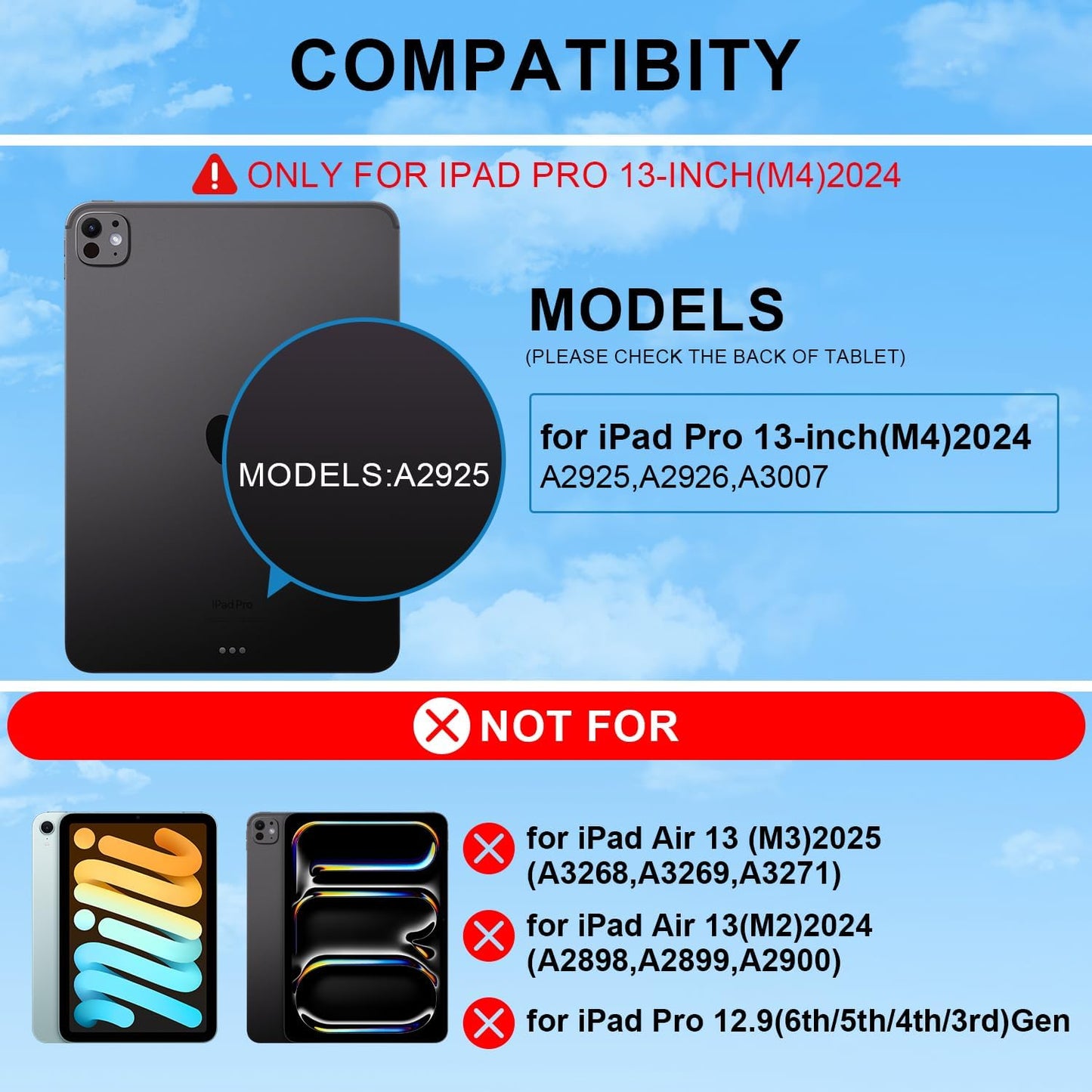 for iPad Pro 13 Inch Case with Keyboard (M4, 2024)，Magic-Style Magnetic – 7 Colors Backlight -Floating Cantilever Stand - Multi-Touch Trackpad Keyboard Case for iPad Pro 13 (White)