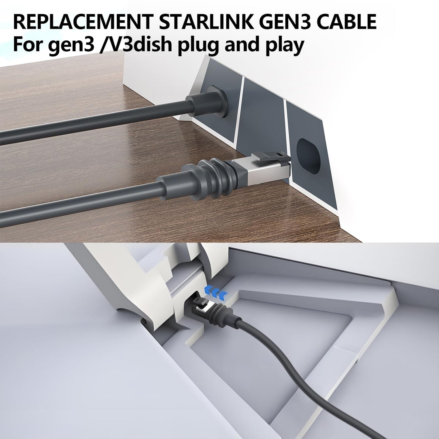 16.4FT RJ45 Cable Coupler RJ45 Inline Coupler Ethernet Coupler Ethernet Extension Cable Ethernet Cable Extender, for Starlink Gen3, Starlink Mini, Router, PC, Network Switch, Xbox, PlayStation