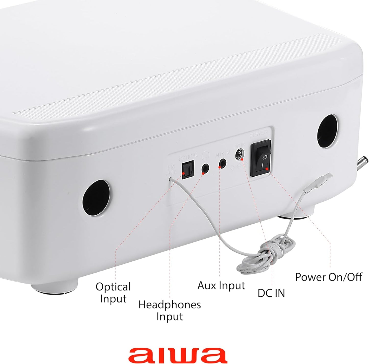 AIWA - Exos Home Speaker, Premium 30W RMS Sound System with CD Player, Bluetooth Connectivity, FM Radio, Optical Digital Input, Dual 1” Tweeters + Dual 2” Bass Units, IR Remote Control