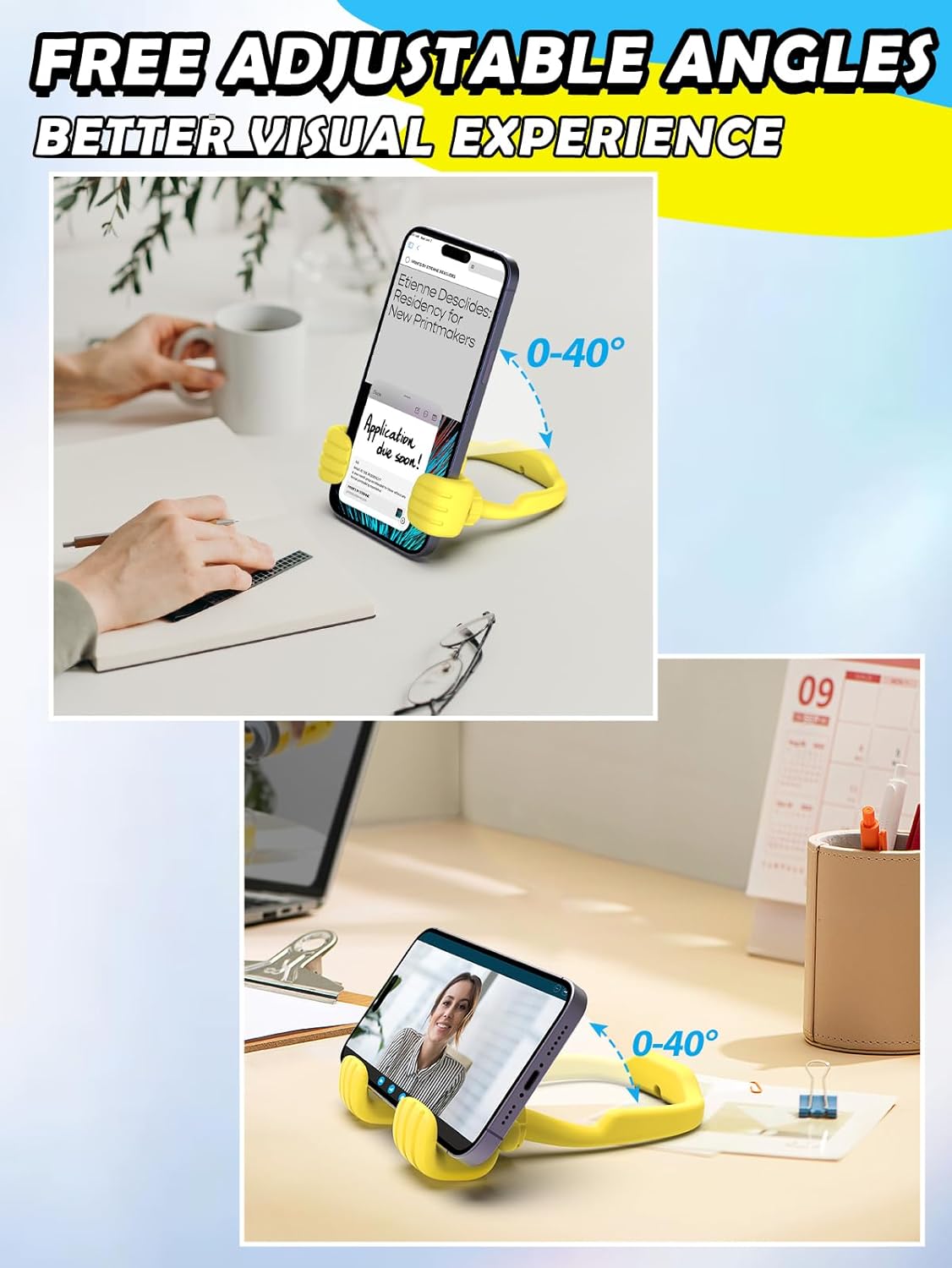 Cell Phone Stand Thumbs Up Lazy Phone Stand - Phone Holder 2025 College Graduation Gifts for Her Him Cellphone iPhone Stand for Desk Birthday Gifts for Teens Girls Boys Adults Women Men Wife