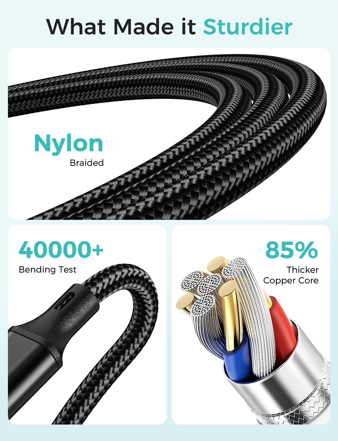 2Pack Travel Essentials Multi Charging Cable for Watch Charger 4 in 1 Fast Charger Camping Essentials USB C/L/Micro Compatible with Watch Series 10-1/SE/Ultra Phone 16 15/Galaxy Android-4FT/Black