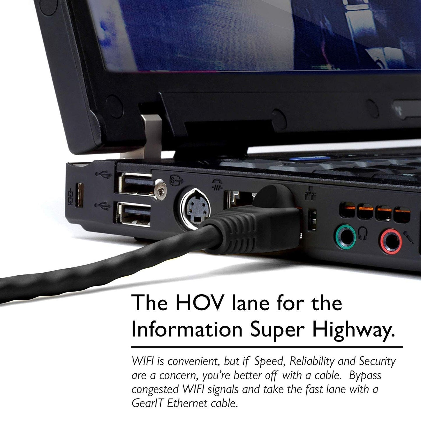 GearIT 50-Pack, Cat5e Ethernet Patch Cable 3 Feet - Snagless RJ45 Computer LAN Network Cord, Black - Compatible with 48 Port Switch POE Rackmount 48port Gigabit