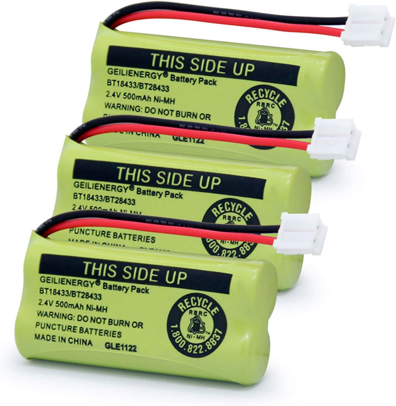 GEILIENERGY BT18433 BT28433 BT184342 BT284342 BT183348 BT283348 BT-1011 Replacement Battery Compatible for Phone CS6209 CS6219 CS6229 DS6151 89-1330-01-00 CPH-515D(Pack of 3)