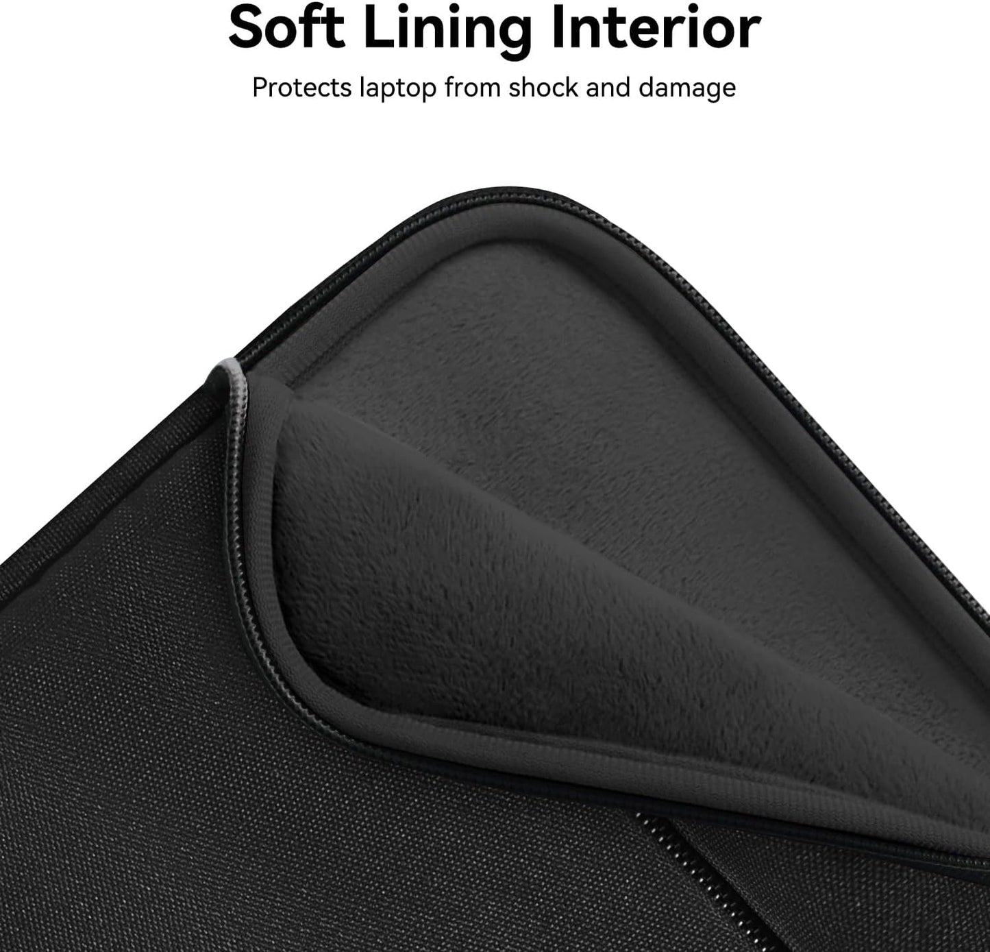 Voova Laptop Sleeve Carrying Case 14 15 Inch Compatible with MacBook Air 15 M2/M3/M4 2022-2025, MacBook Pro 15, Hp Chromebook 14, Waterproof Slim Computer Cover Bag,Black