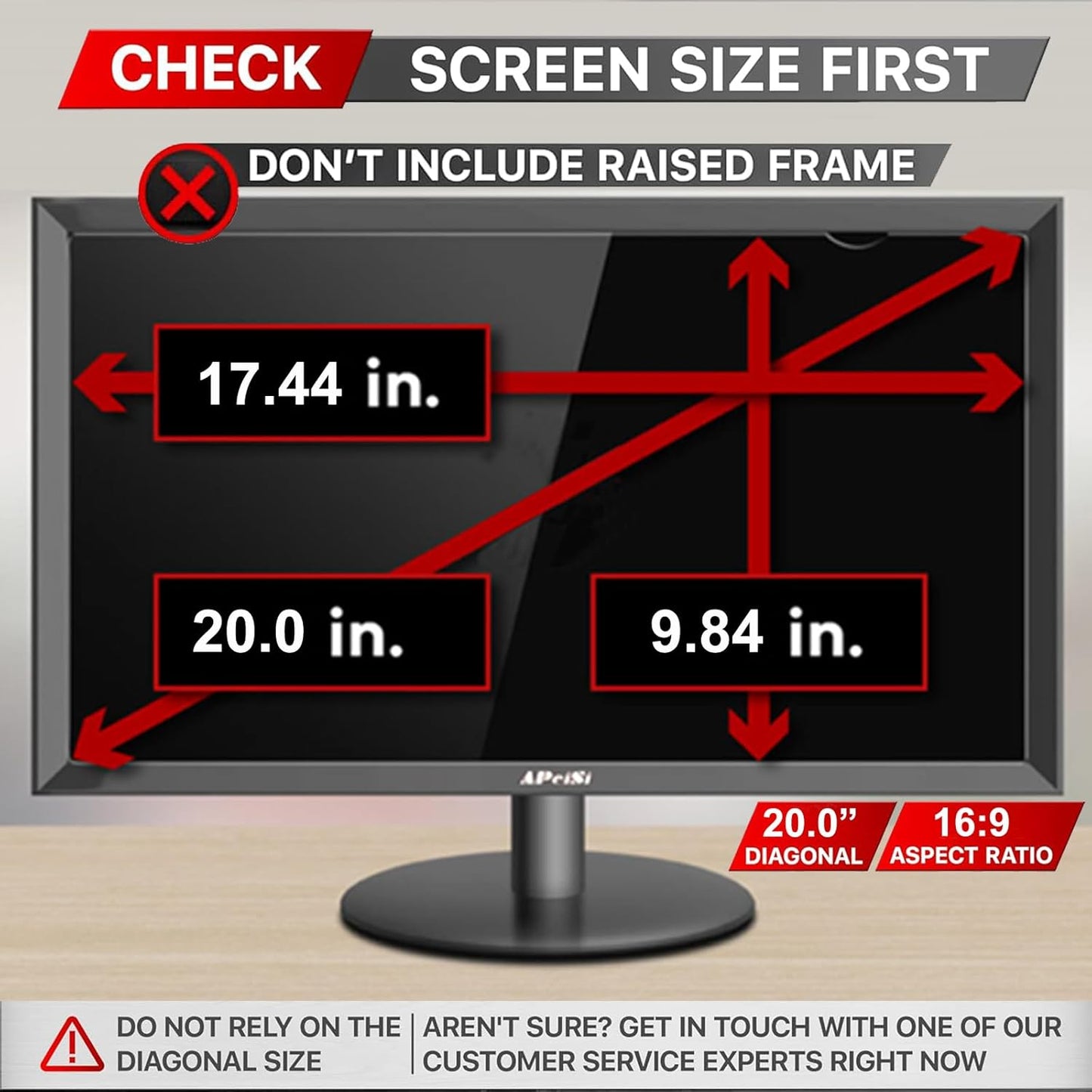 20 Inch Privacy Screen Filter for Widescreen 16:9 Monitor | Privacy Shield | Anti-Glare | Anti-Blue light Protector | Eye Protection | Computer Security Private Filter