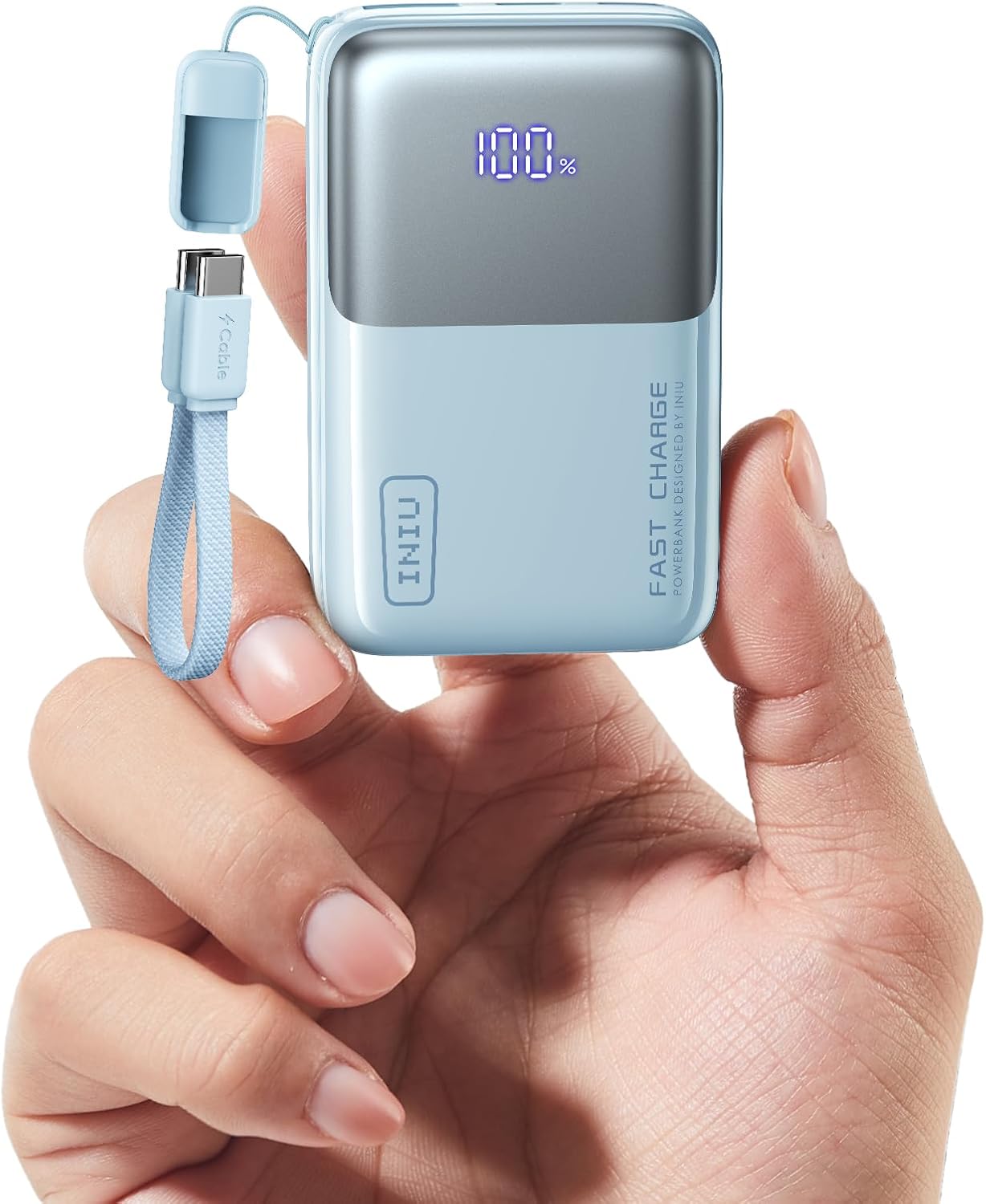 INIU Pocket Size Portable Charger, Ultra Small 10000mAh 45W PD Power Bank, USB C in&Out Fast Charging Battery Pack, Travel Essentials Powerbank for iPhone 16/15 Pro Max, iPad Air, Samsung S22 S27 etc