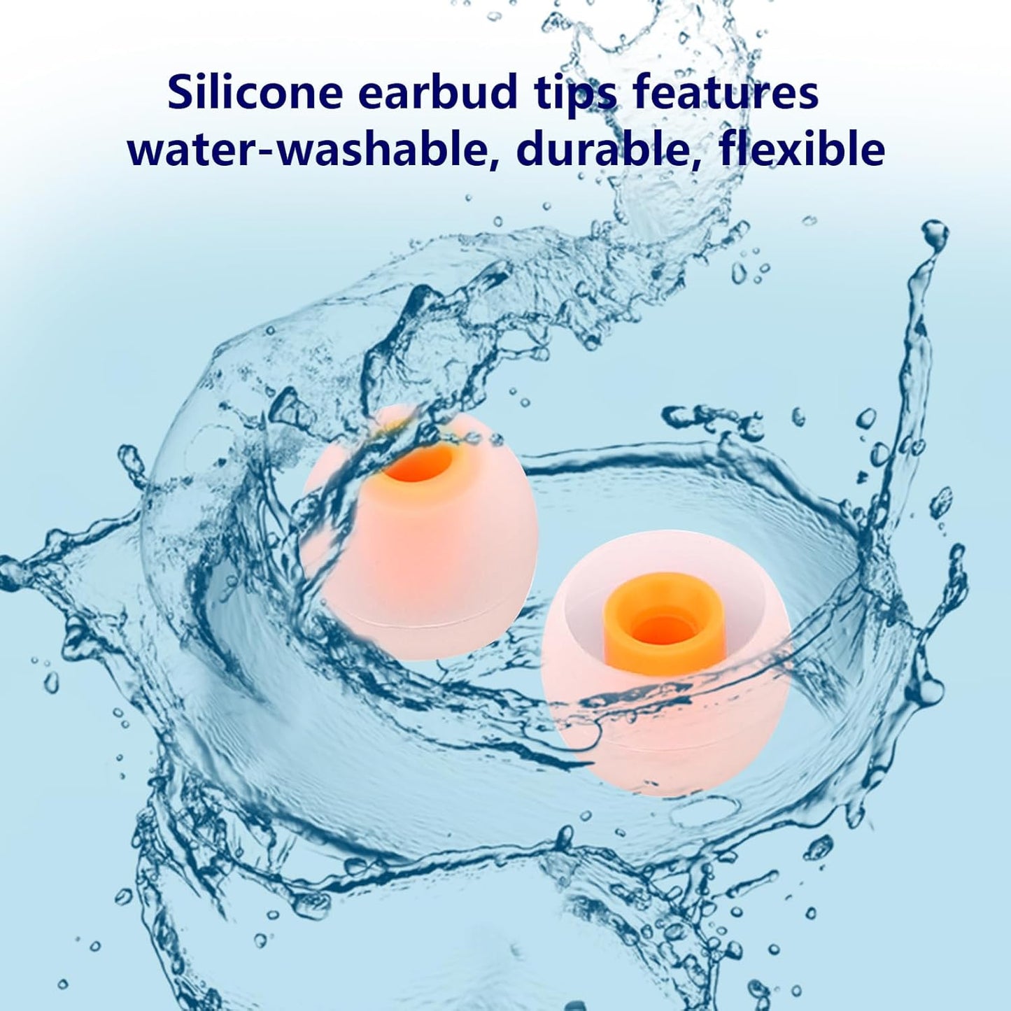 Earbud Replacement Tips Silicone Earbud Tips Earbud Covers Fit for in-Ear Headphones (Inner Hole 3.8mm -5.1mm) Earbud Rubber Tips Eartips 9 Pairs S/M/L