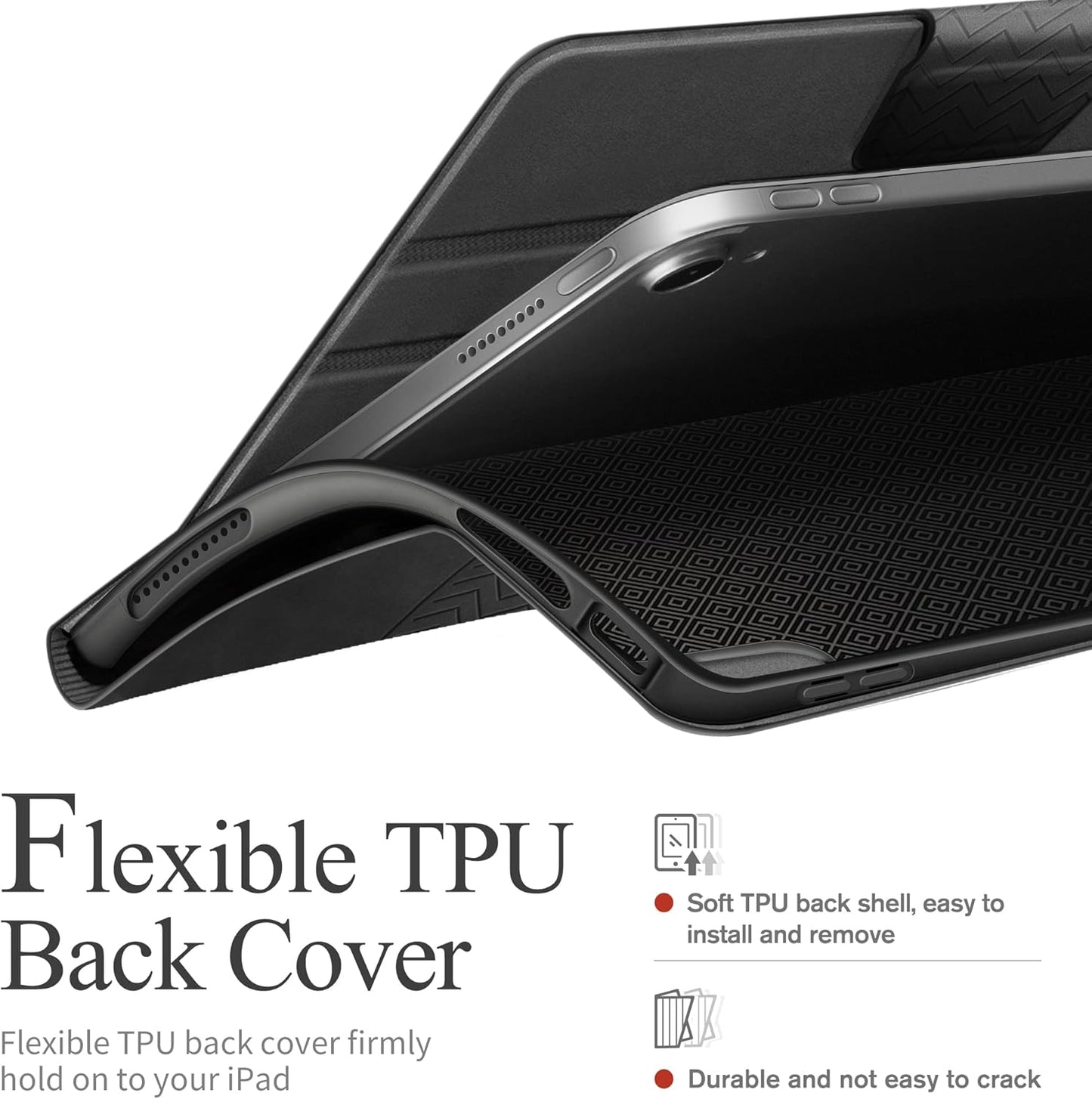 auaua Case for iPad (A16) 11th Generation 11 Inch 2025, iPad 10th Generation 10.9 Inch 2022, with Pencil Holder, Auto Sleep/Wake, Adjustable Stand, PU Leather (Grey)