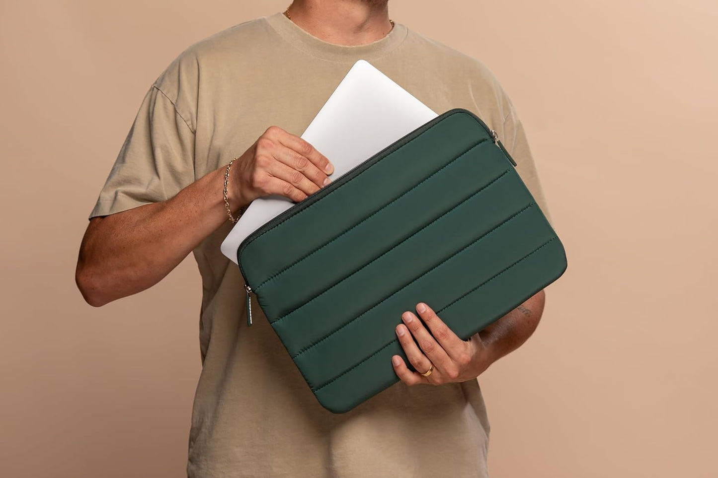 ANECDOTE Laptop Case 15-16 Inch – A Perfect Laptop Sleeve - Compatible with MacBook Air/Pro 15 inch M3 M2 M1 Chip Pro Max 2023-2021 – Fits well, Made of 100% Nylon with Aesthetic Design (Forest Green)