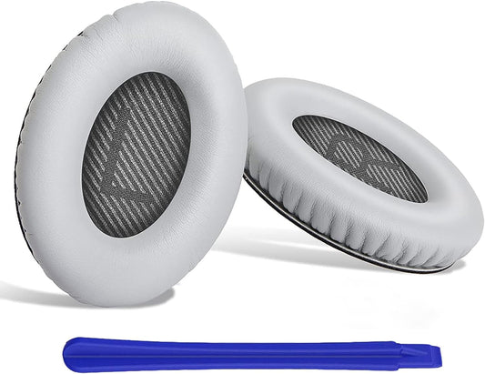 Ear Pads for Bose QuietComfort 35 ii/QC35/QC25/QC2/QC15/Ae2/Ae2i/Ae2w, Thickened Soundproof Sponge, Ear Pads with Softer Leather Replacement Earpads Cushions for Bose (Grey)