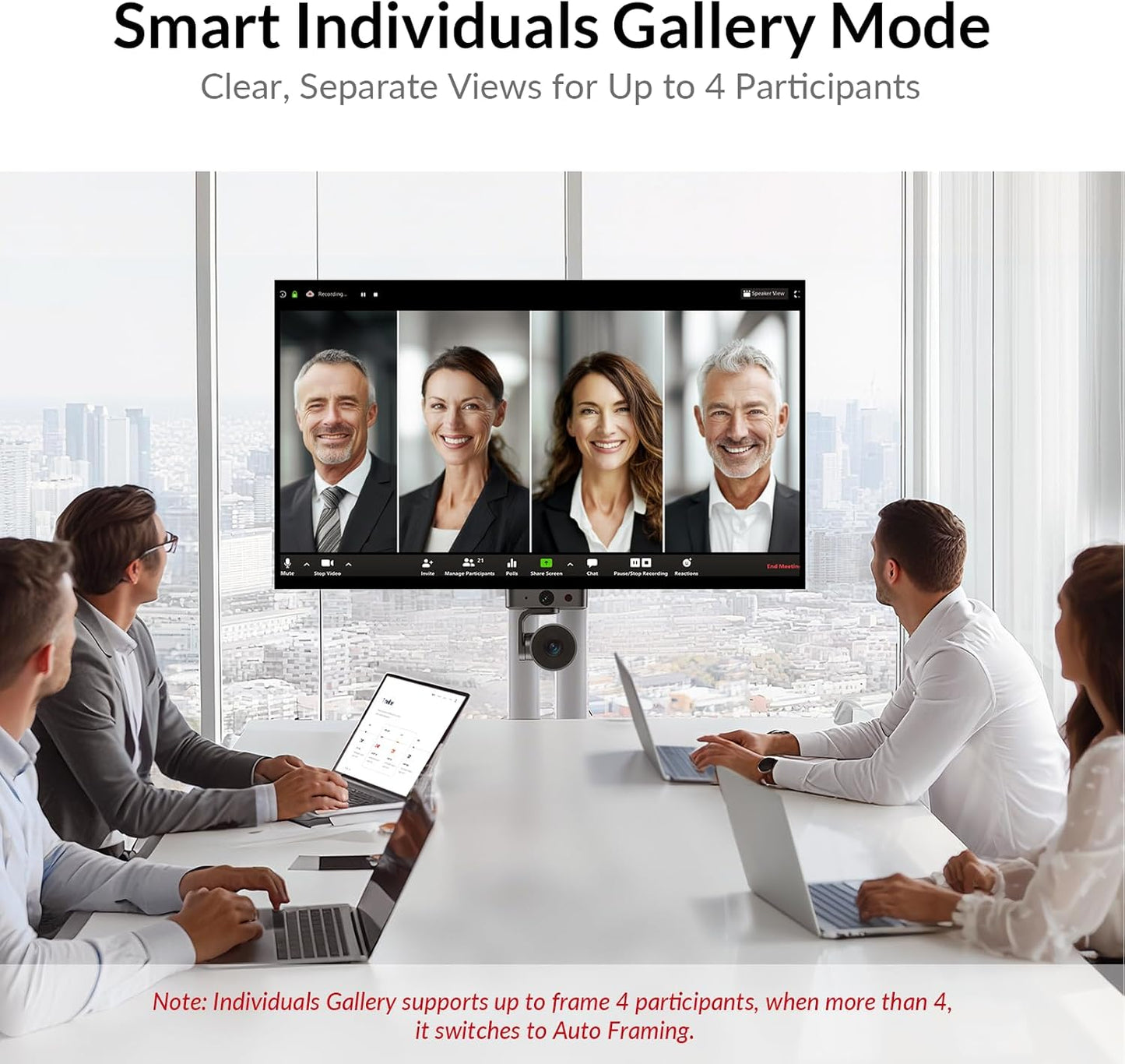 4K Conference Room Camera System, AI Auto-Tracking PTZ Camera 3x Optical/5x Digital Zoom with Bluetooth Speakerphone Set, 120° Wide-Angle, 16-Foot Mic Pickup, for Zoom YouTube Teams OBS and More