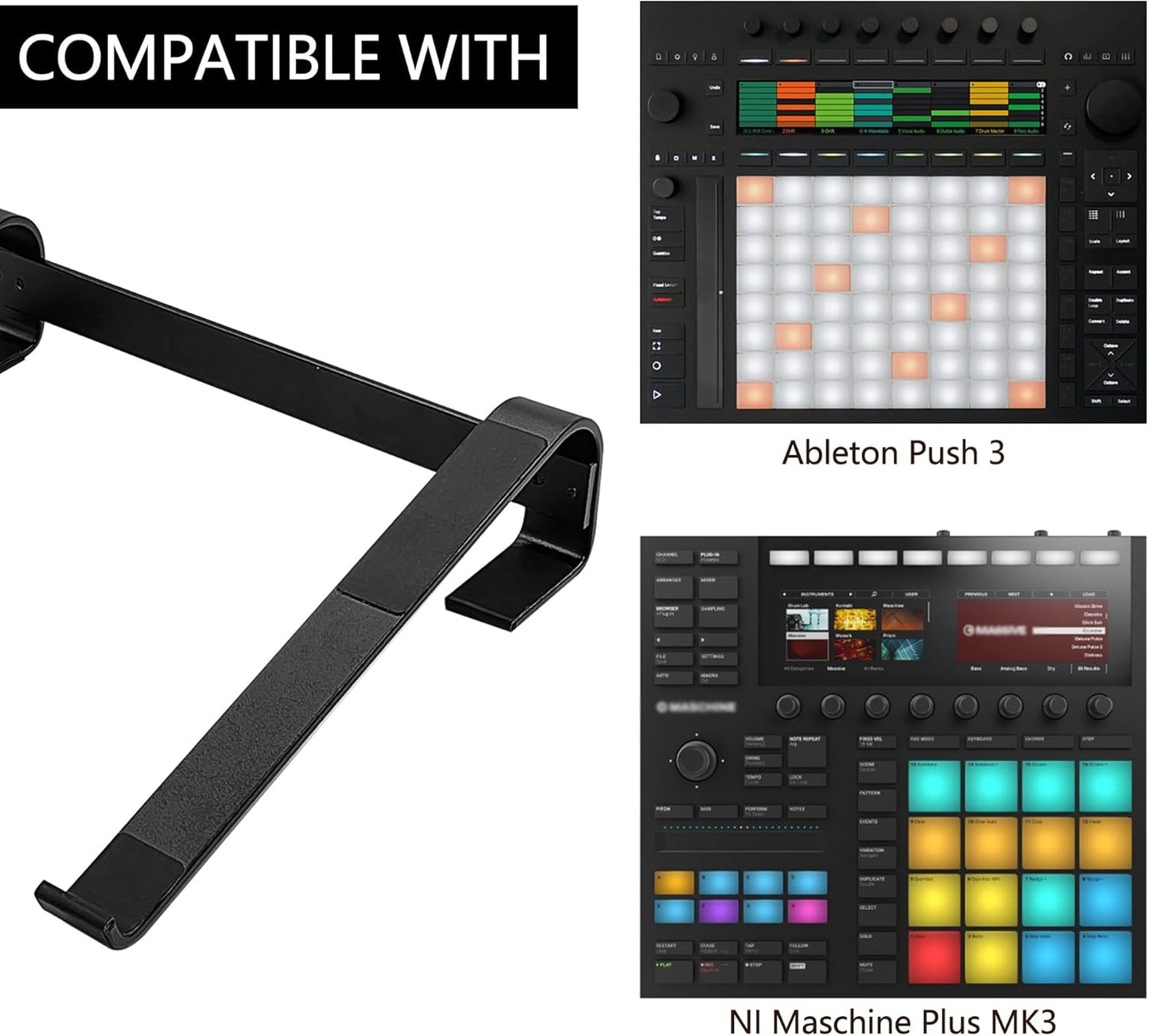 Aluminum Drum Controller Stand Portable Cooling Stand Compatible with NI Maschine Plus MK3/Ableton Push 3
