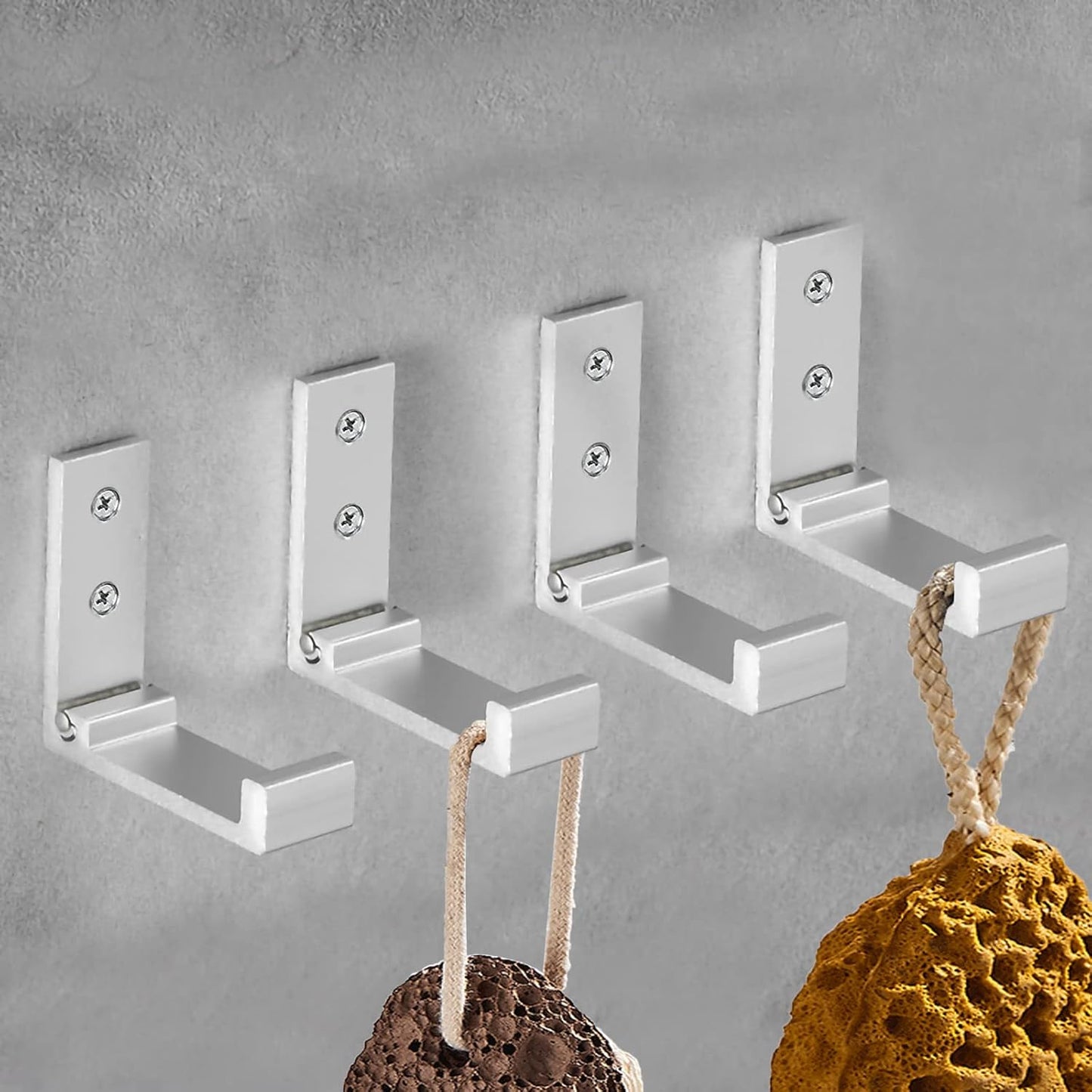 Folding Coat Hooks, Foldable Wall Hooks for Hanging Aluminum Alloy Cloth Hanger Coat Hanger Headphones Holder Headset Wall Hanger Hook- Pack of 2 (Silver)