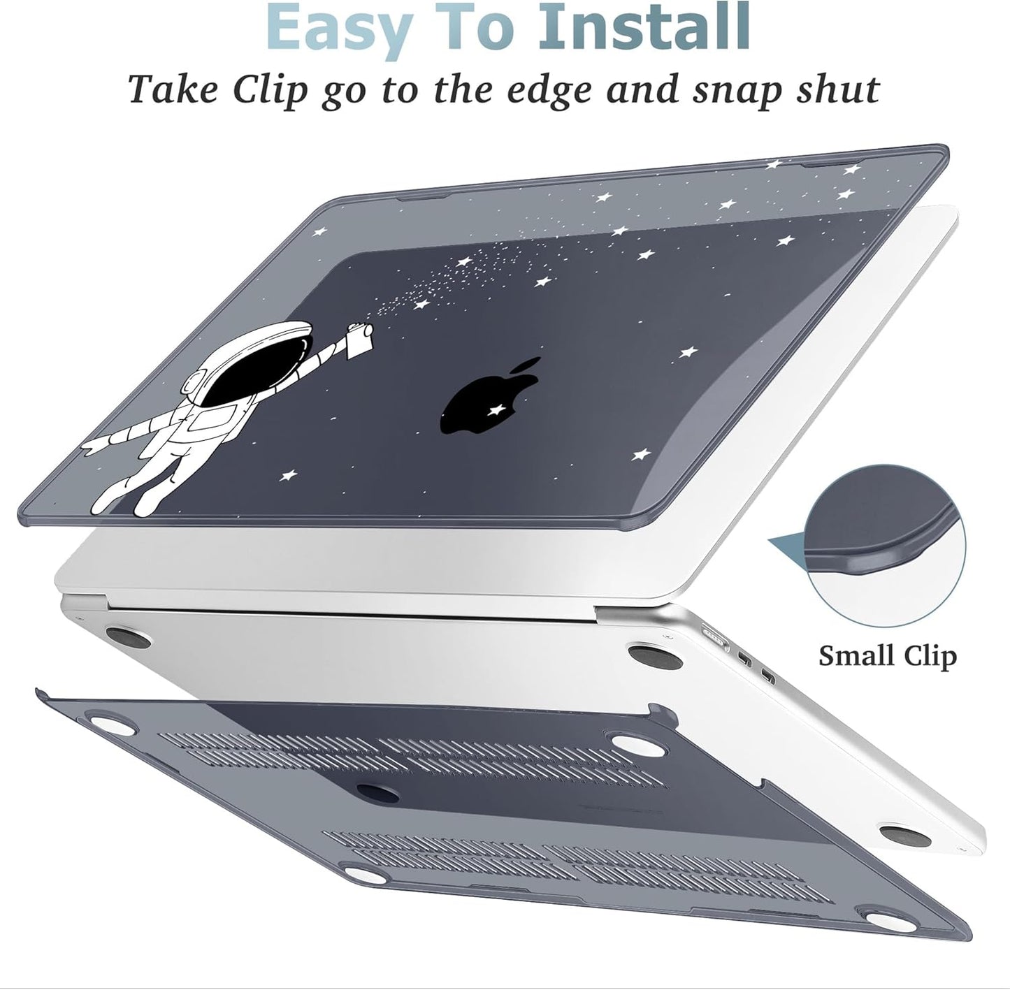May Chen for MacBook Air 13.6 Inch Case 2025/2024/2023/2022 Release (Model A2681 A3113 A3240, M2 M3 M4 Chip) – Hard Shell Laptop Cover with Keyboard Cover & Screen Protector，Astronaut Space
