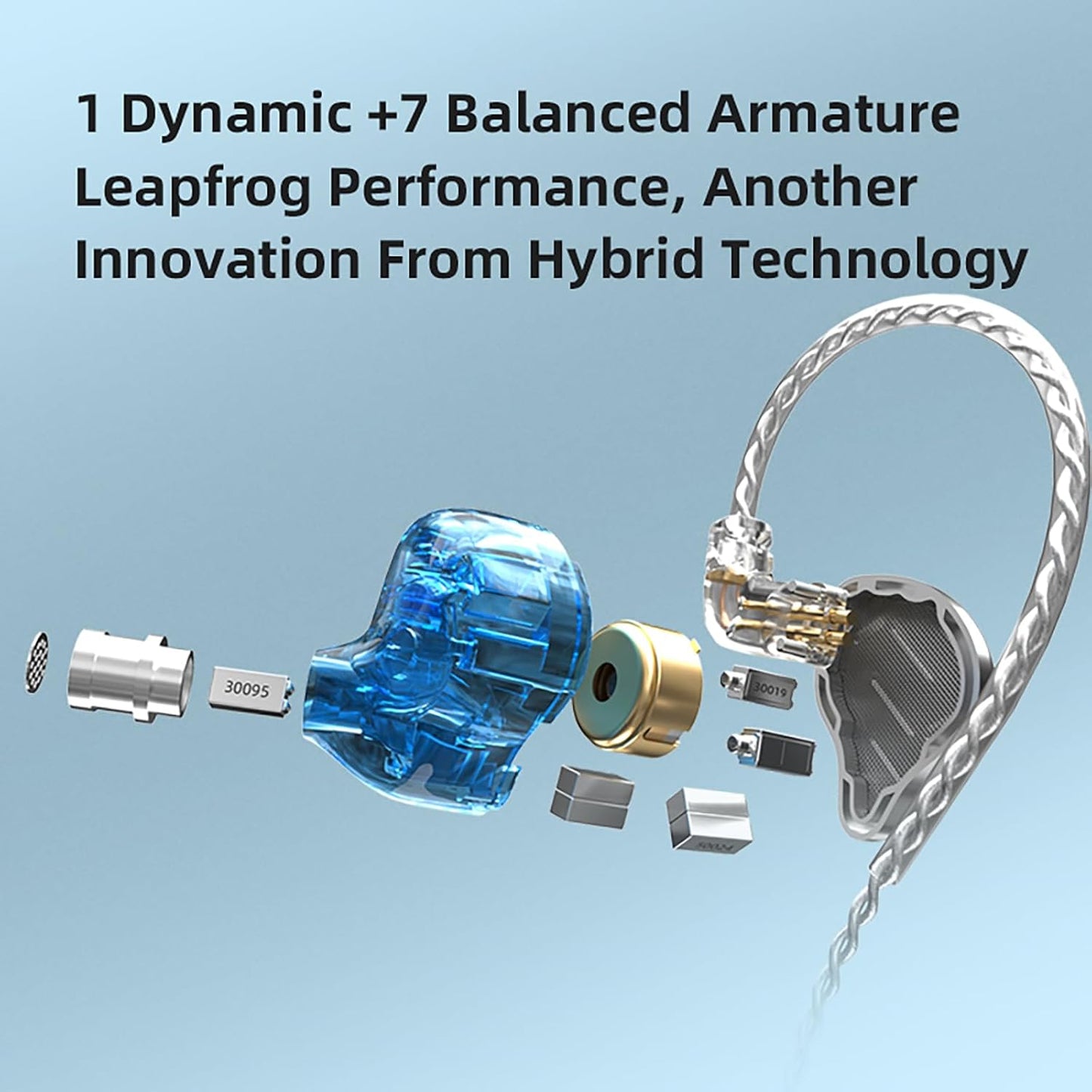 CCA KZ Zax in Ear Monitor Headphones 16 Units 7BA 1DD Hybrid Drivers HiFi IEM Earphones High Clarity Metal Gaming Earbuds with 2 Pin Detachable Cable