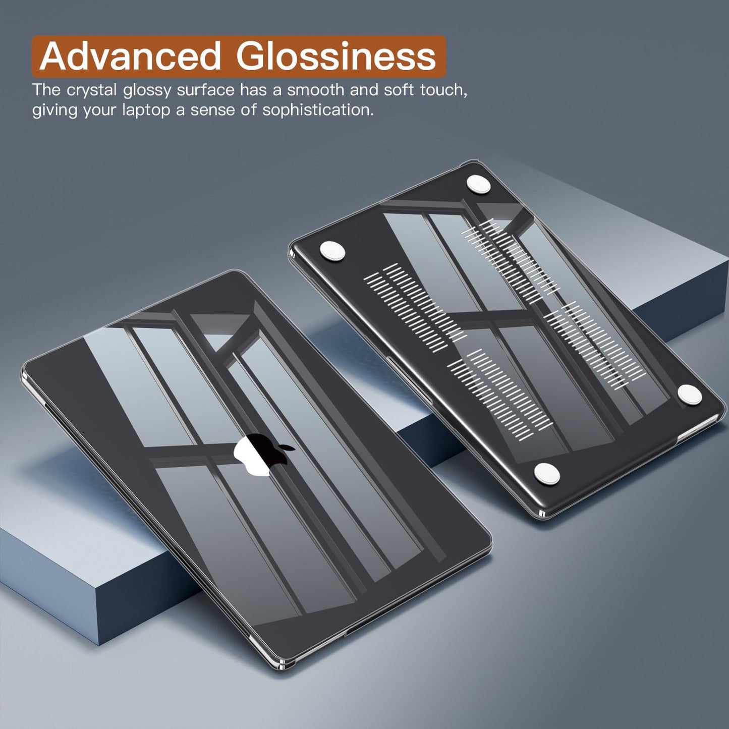 CISSOOK Hard Shell Case for MacBook Air 13.6inch A2681 M2 A3113 M3 Chip 2022-2024, Crystal Black, Includes Keyboard Cover, Screen Protector, Adapter & Camera Cover