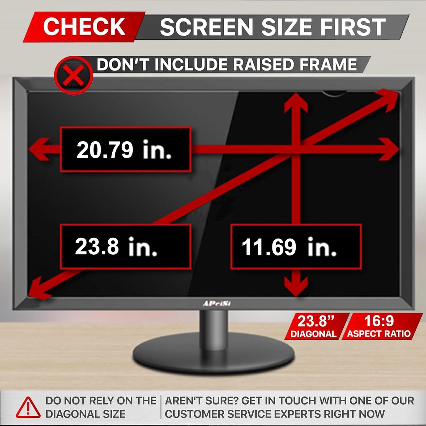 23.8 Inch Privacy Screen Filter for 16:9 Widescreen Monitor | Privacy Shield | Anti-Glare | Anti-Blue light Protector | Eye Protection | Computer Security Private Filter