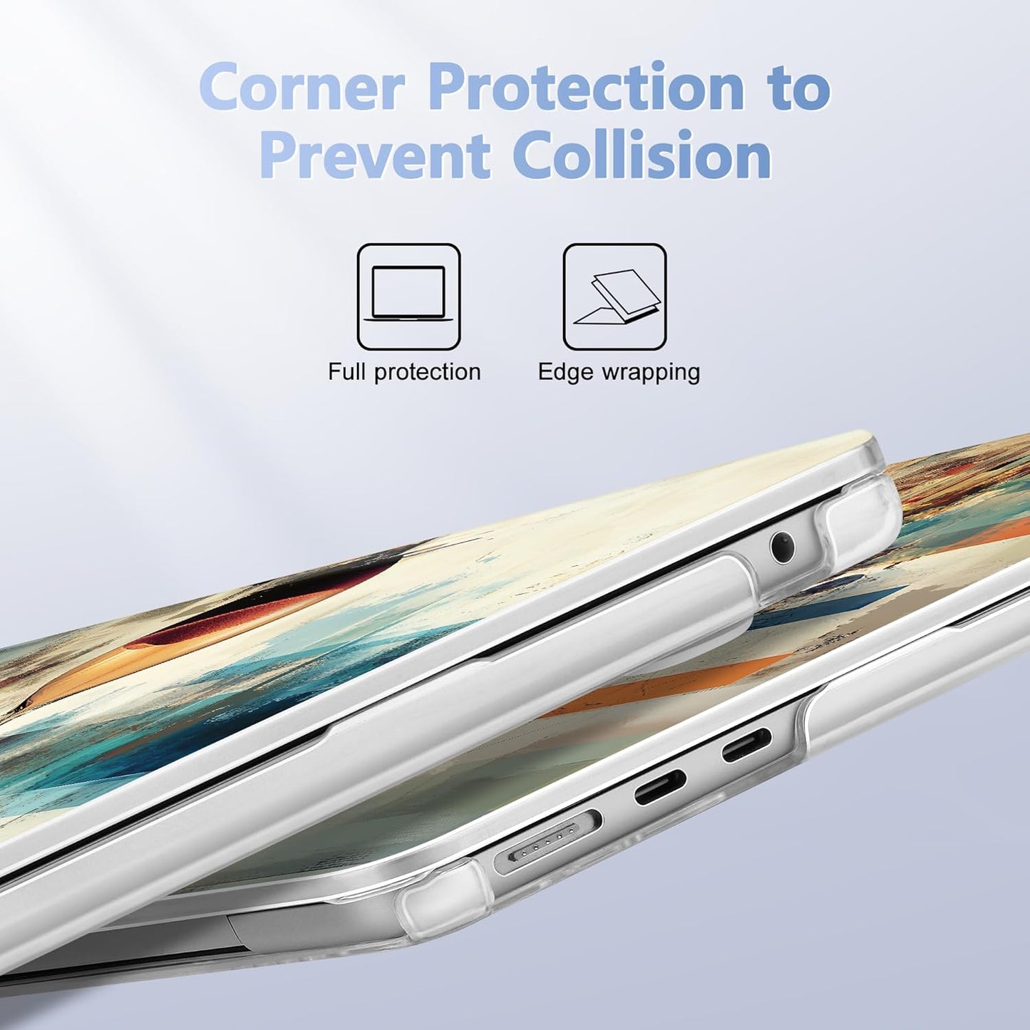 Case for MacBook Air 15 Inch 2025 2024 2023 Release M4 A3241 M3 A3114 M2 A2941, Hard Shell with Screen Protector & Keyboard Cover, Compatible with Touch ID, Brain & Hourglass