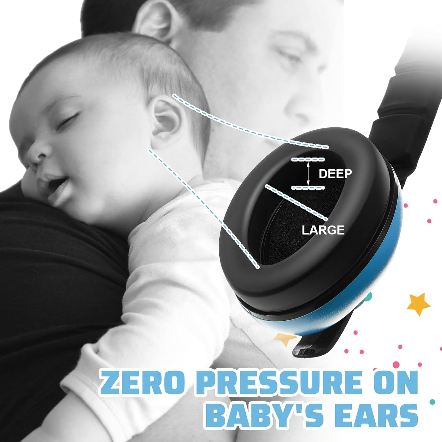 Amylove 12 Pcs Baby Noise Cancelling Headphones Ear Protection Ear Muffs Bulk 27db Noise Reduction Hearing Earmuff for 3 Months to 3 Years Infants and Toddlers