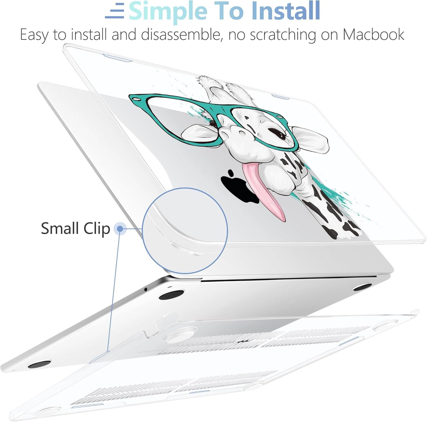 MEEgoodo for M4/M3/M2 MacBook Air 15.3 inch Case 2025 2024 2023, Case Fit Model (A3241/A3114/A2941) for MacBook Air 15 inch, Laptop Hard Shell with Keyboard Cover, Funny Giraffe