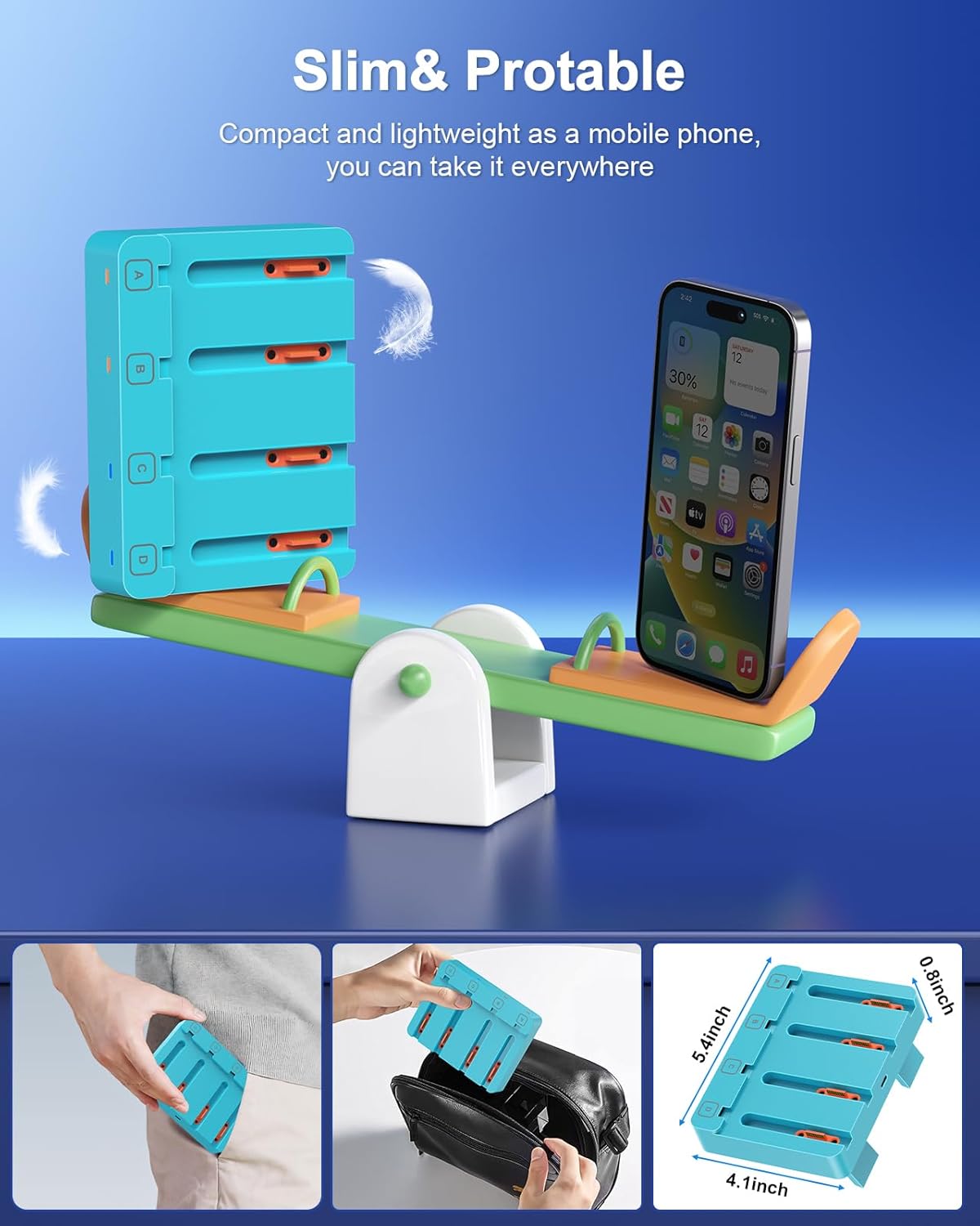 Charger for Nintendo Switch 2 and Switch 1 Controller, Horizontal Charging Dock Station for Joy con and for Joycon 2 Accessories with Foldable Storage Stand (Blue)