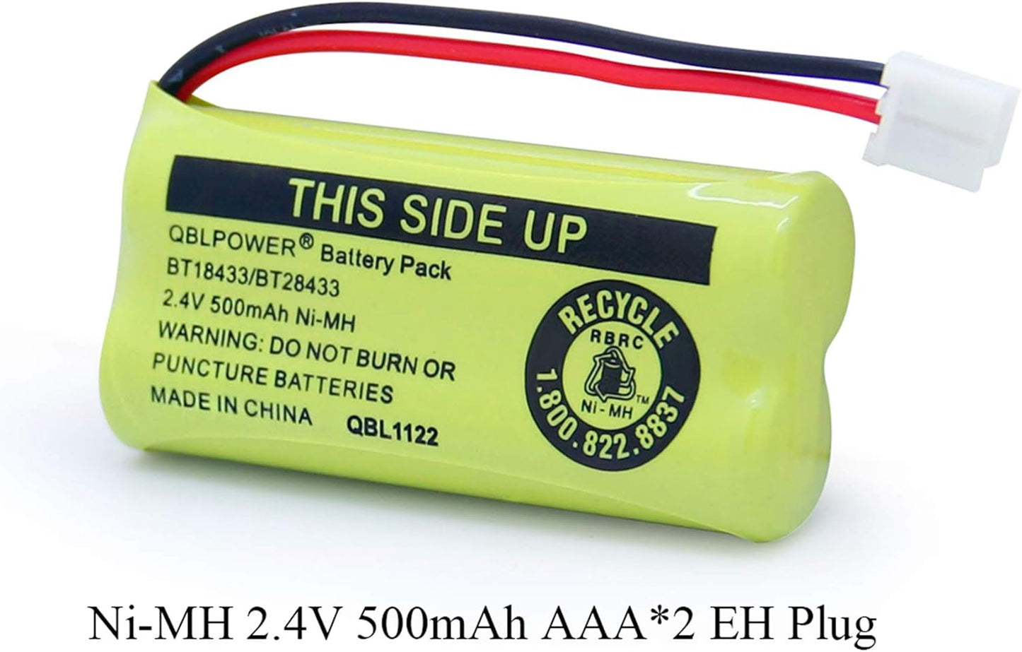 BT18433/BT28433 2.4V 500mAh Ni-MH Battery Pack Rechargeable Compatible with BT184342 BT284342 BT-8300 BATT-6010 BT1011 BT1018 BT1022 BT1031 89-1326-00-00/89-1330-01-00/CPH-515D (Pack of 6)