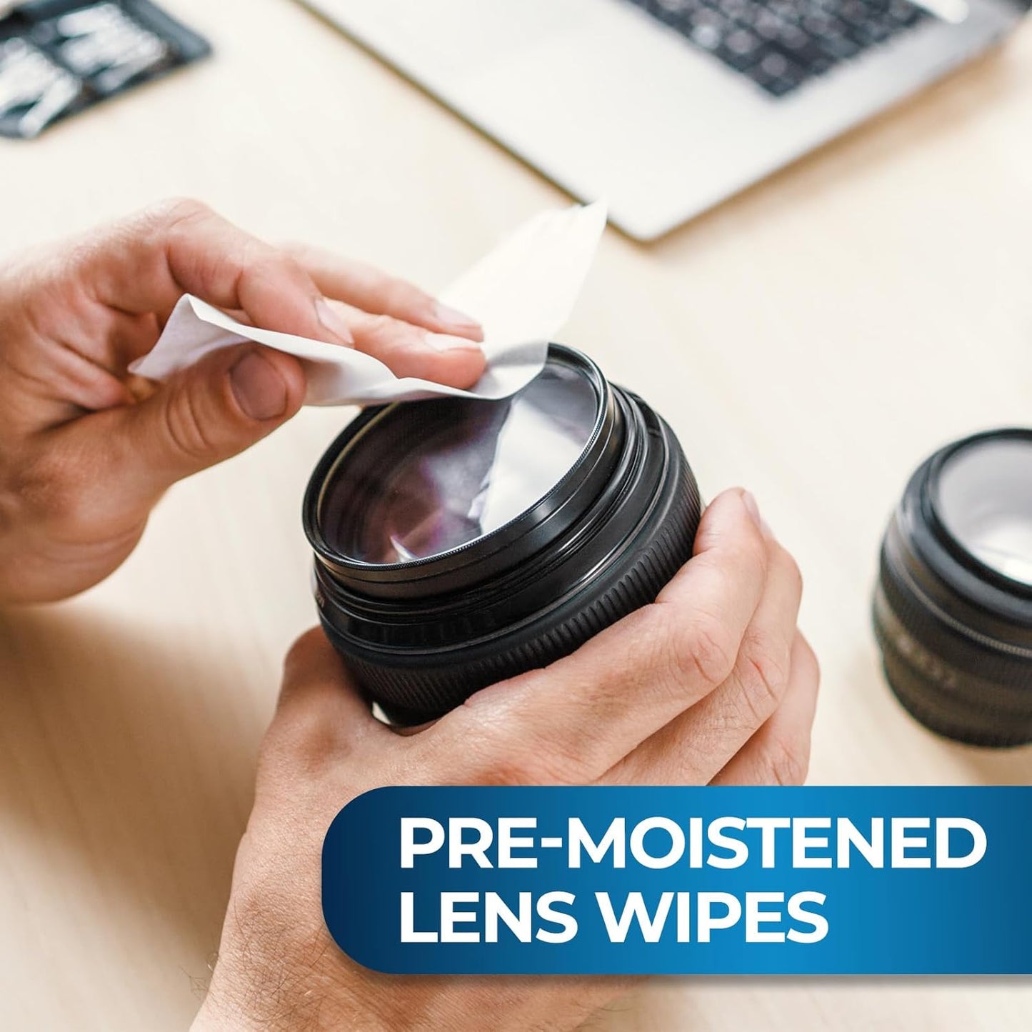 MED PRIDE Lens and Screen Cleaning Wipes for Eyeglasses, Touch Screens, Cameras, Anti-Fog, Scratch-, Anti-Static (100 100 Count (Pack of 1))