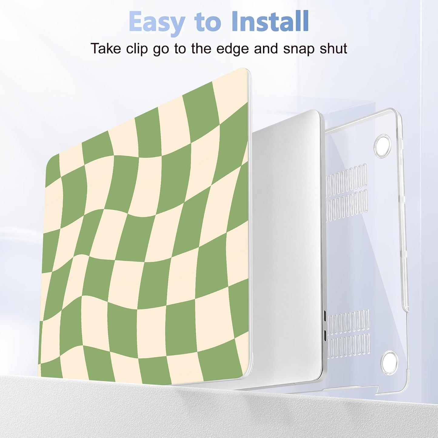 for MacBook Pro 16 inch Case 2019 2020 Release Model A2141, Plastic Hard Shell Cover with Keyboard Cover & Screen Protector for MacBook Pro 16 inch with Touch Bar & Touch ID, Green Checkered