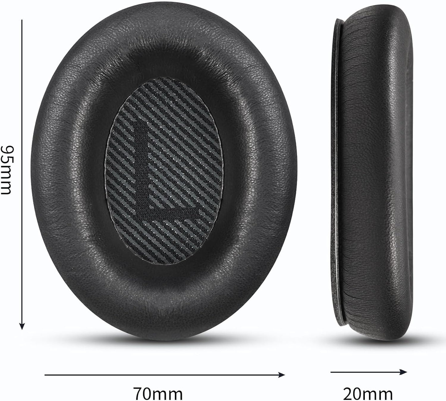 Headphones Replacement Ear Pads, Sheepskin Ear Cushions for Bose QuietComfort 35 (QC35) Improved Durability, Ear Pads Cushions with High-Density Foam, Thickness and Sound Isolation - Black