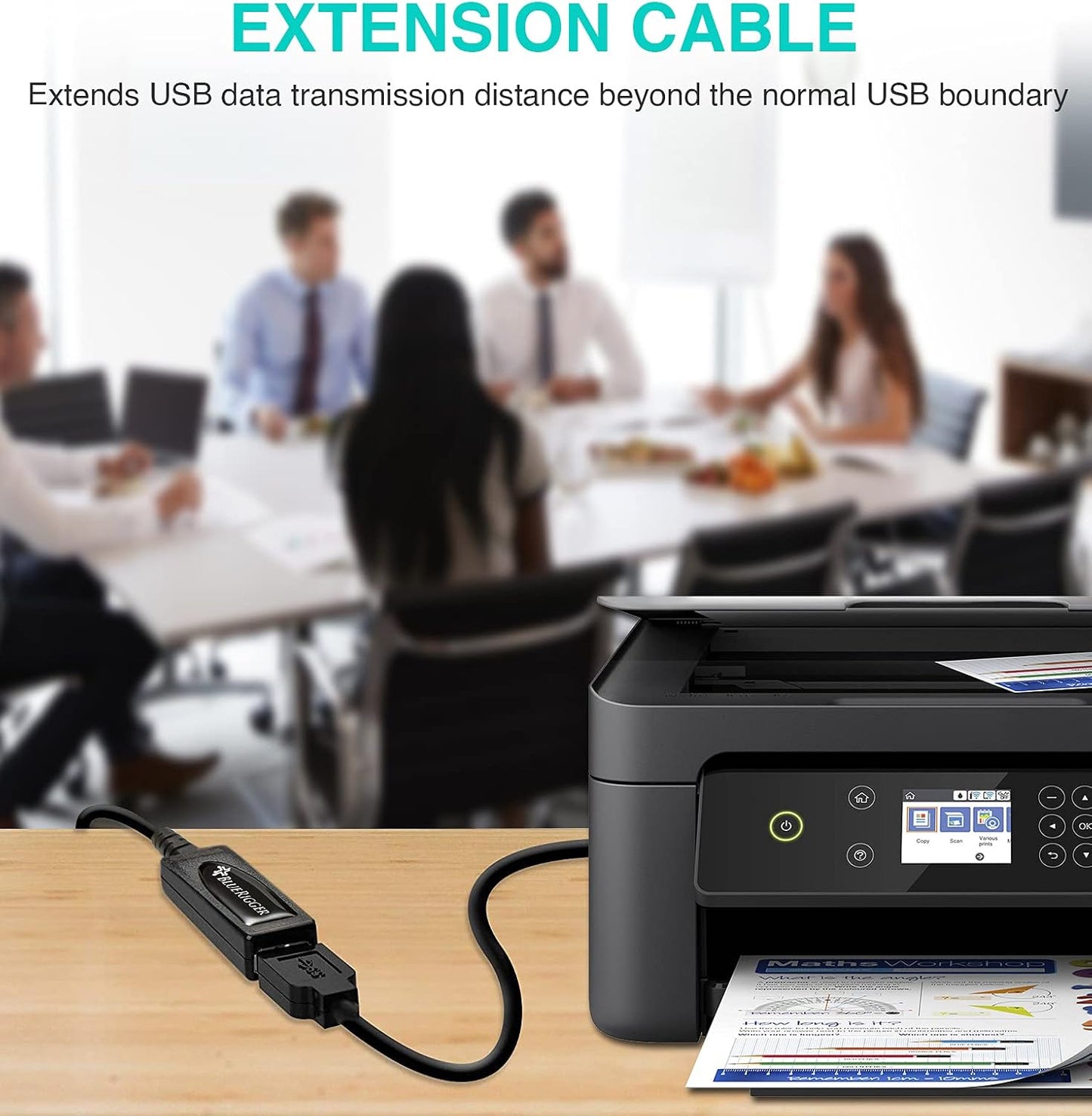 BlueRigger USB Extension Cable (32FT/10M, Long Active USB2.0 Extender, Male to Female Repeater, Data Transfer Cord)- for Game Consoles, Printer, Camera, Keyboard, Hard Drives