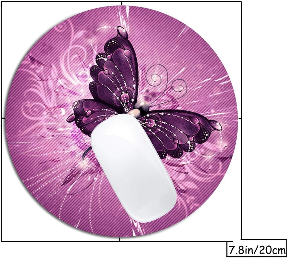 Butterfly Mouse Pad Round Non-Slip Rubber Mousepad Laptop Office Computer Decor Cute Desk Accessories Customized Design Mouse Pad