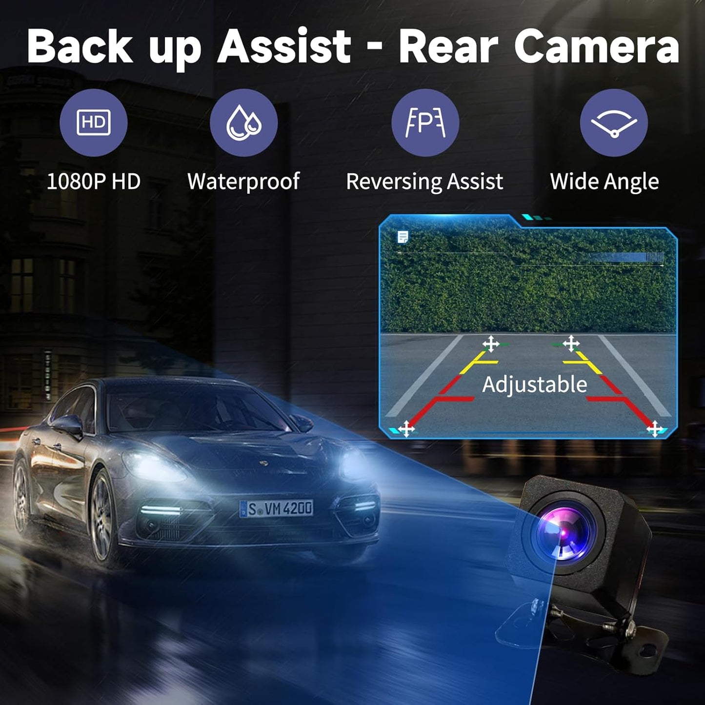 Carplay Screen for Car, 9" Android Auto Screen Compatible with A-pple Carplay, Portable Wireless Car Stereo Audio Receivers with Backup Camera, MirrorLink, Siri, BT, AUX, Navigation for All Vehicles