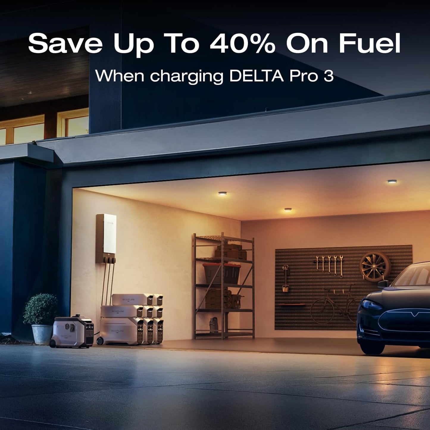 EF ECOFLOW 4096Wh Delta Pro 3 Power Station With 3200W Dual Fuel Generator GE305, Portable Backup Generator for Whole Home Use, Emergency, RVs